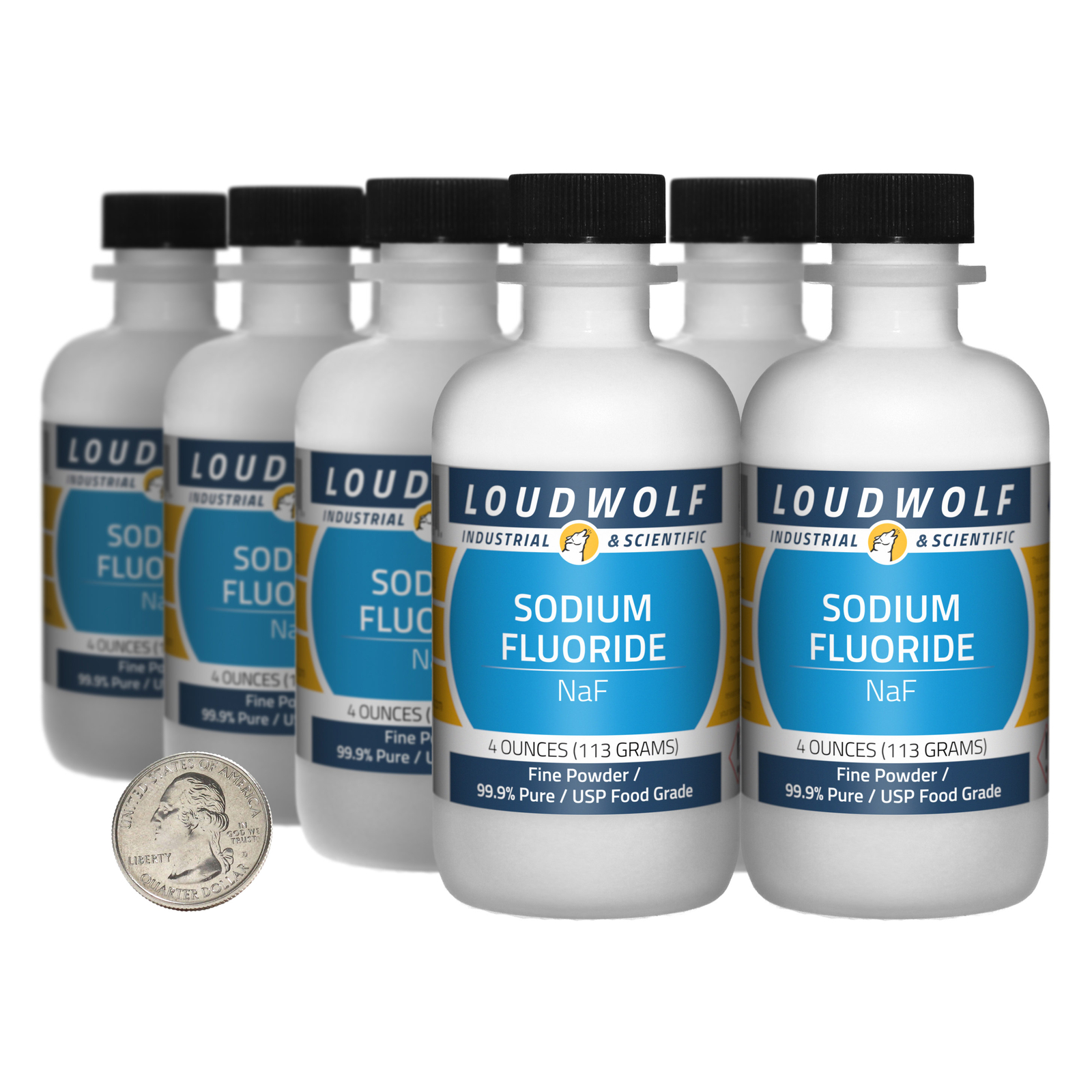 Sodium Fluoride / 2 Pounds / 8 Bottles / 99.9% Pure USP Food Grade / Fine Powder