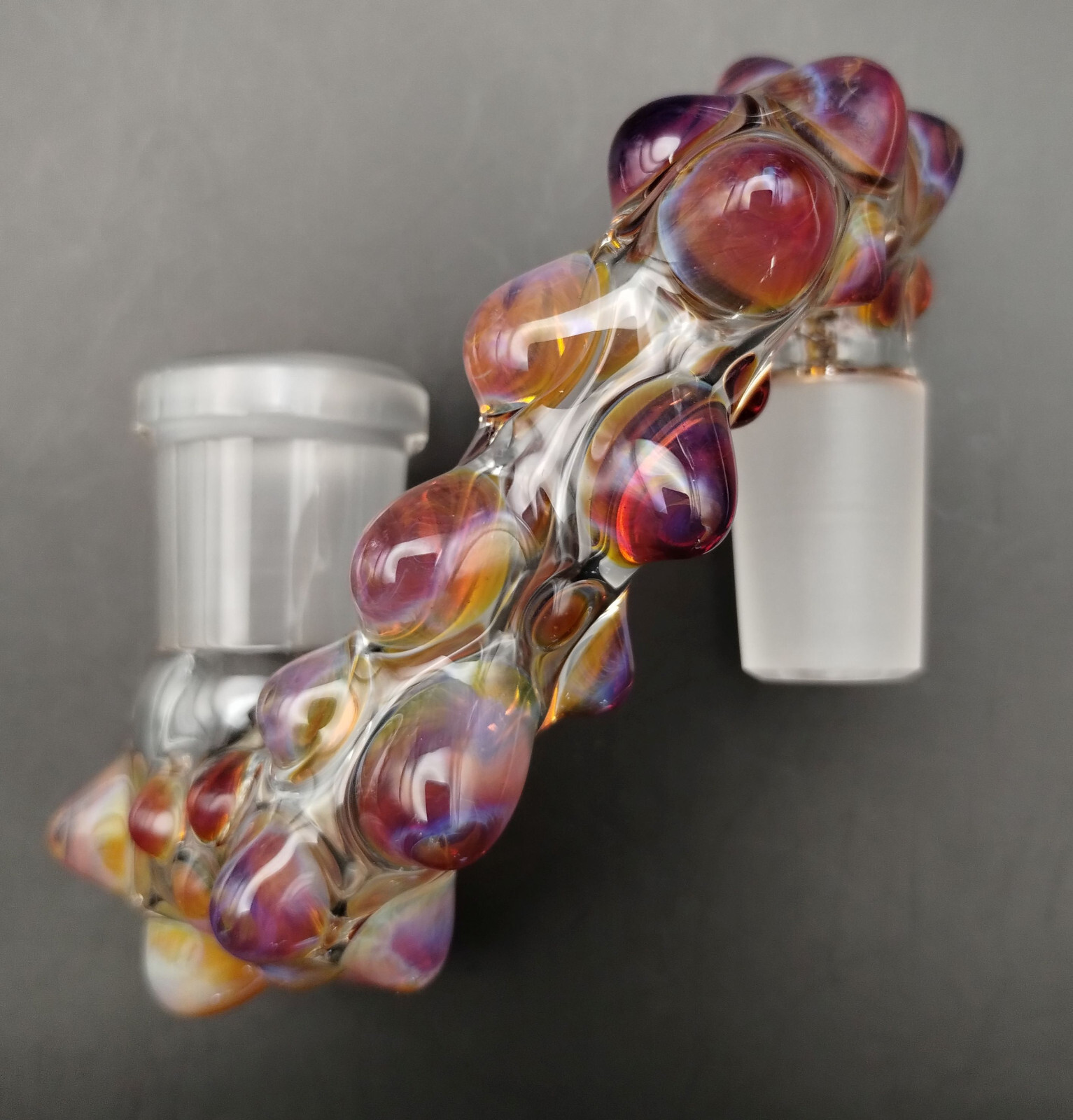 18mm Amber Purple (Double Passion) Glass Drop Down Attachment Adapter