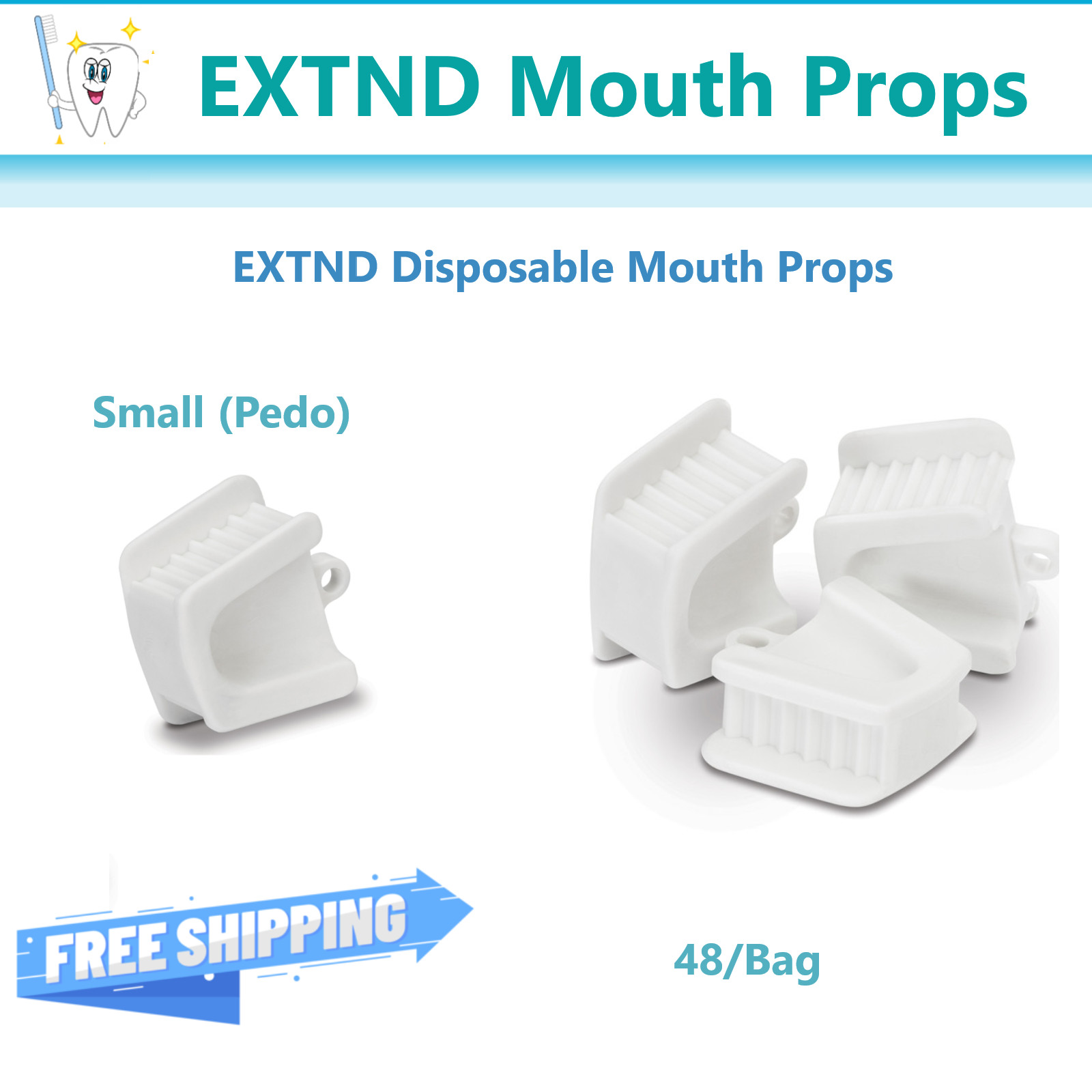 Dental Ortho Piercing Disposable Mouth Props Bite Blocks 48 pcs ( Adult Large )
