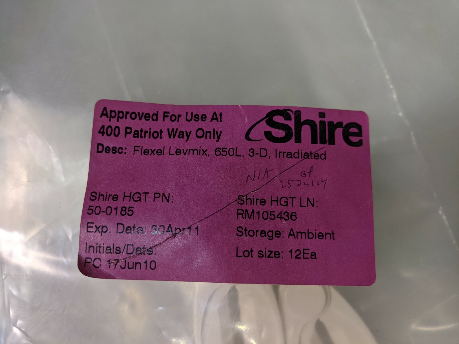 Sartorius Stedim Flexel Cubical Levmixer 650L Bag TPE/AC/PROBE FMB114779