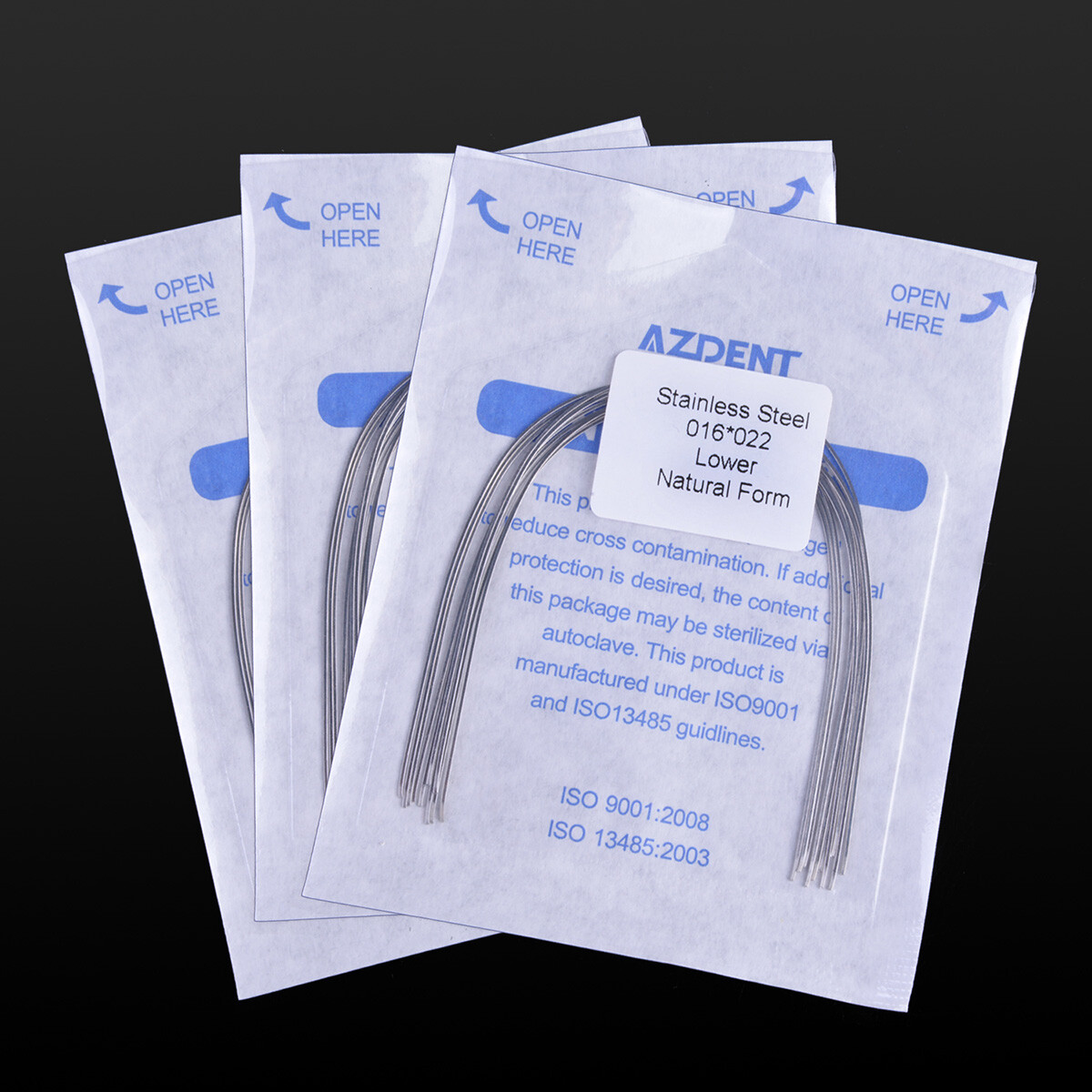 AZDENT Alambre de Arco Rectangular Dental de Acero Inoxidable para Ortodoncia 16