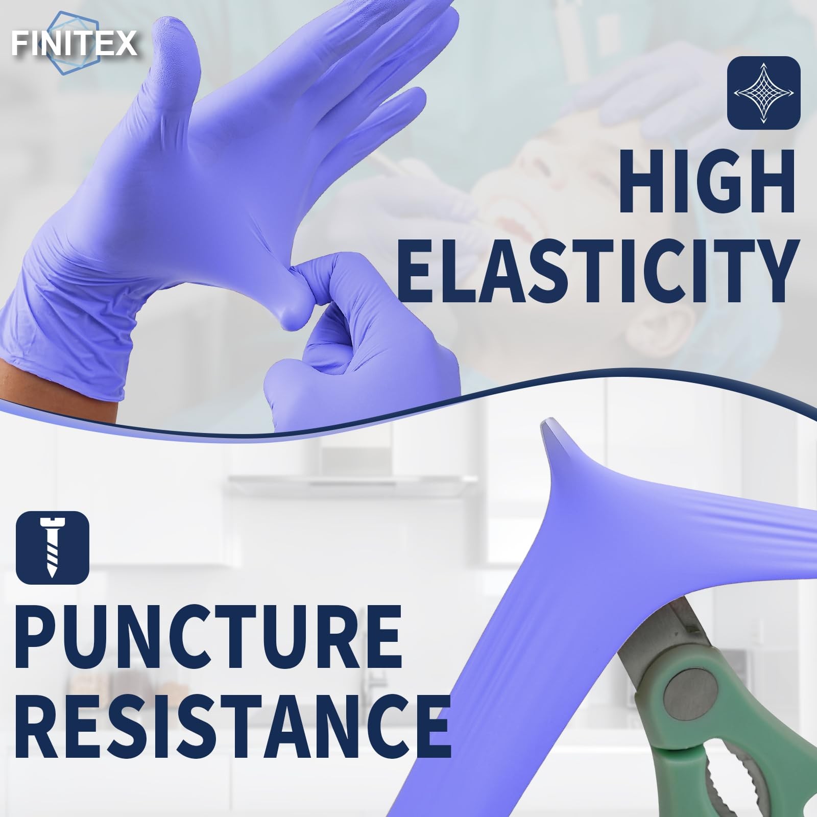 Disposable Nitrile Exam Gloves 1000 PCS – 3.2mil Ice Blue -free Latex-Free Ex…