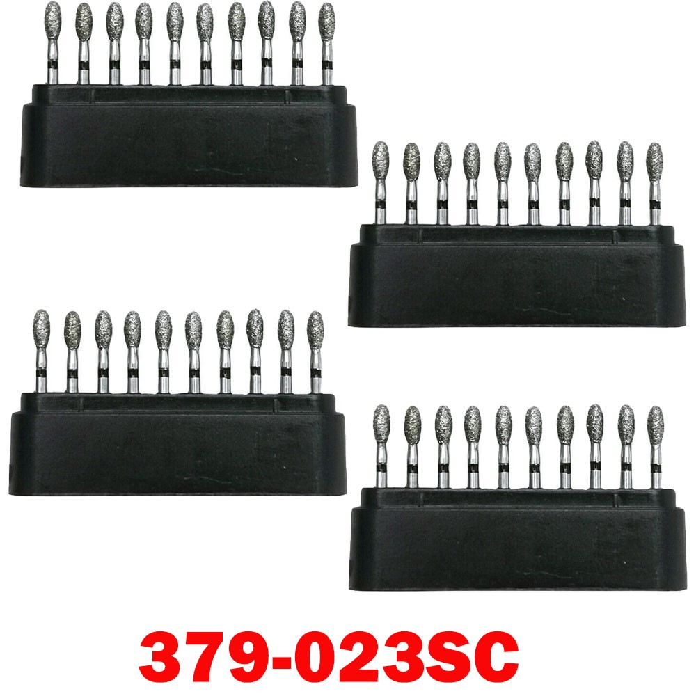 10/20/40x Dental Diamond Burs FG Egg Football 379/023SC Super Coarse High Speed