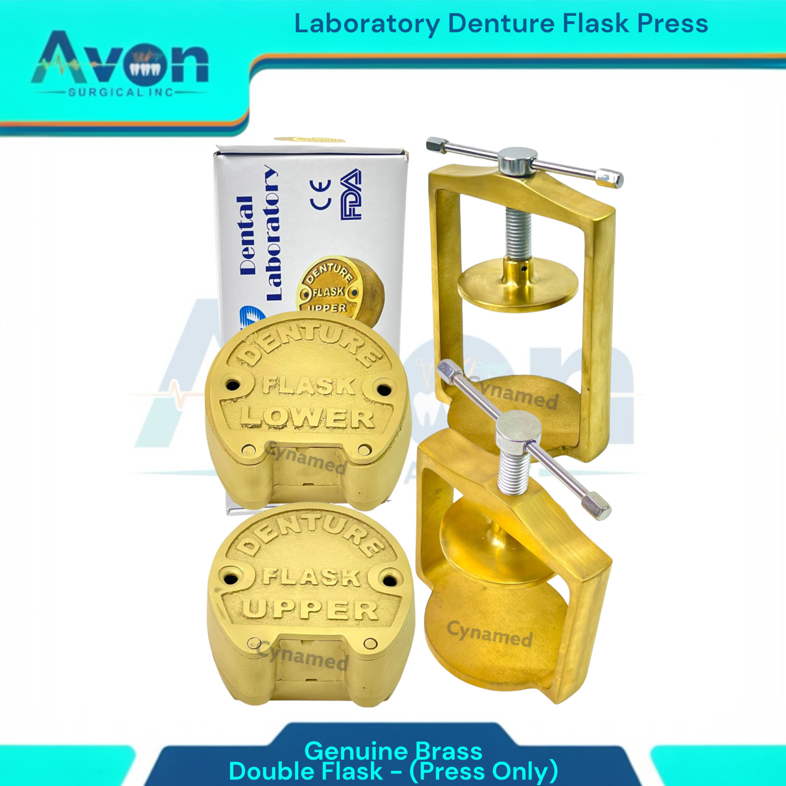 Double Flask Denture Press Bronze Brass | Laboratory Denture Press