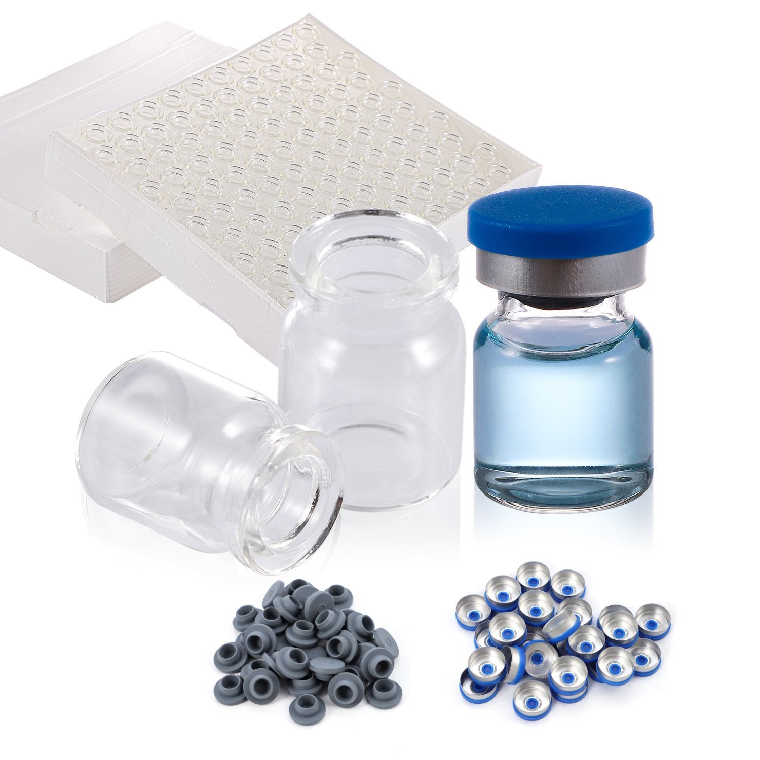 1000PCS 3ml/10ml Headspace Vials Amber/Clear Glass Bottle Crimp top Flat HPLC
