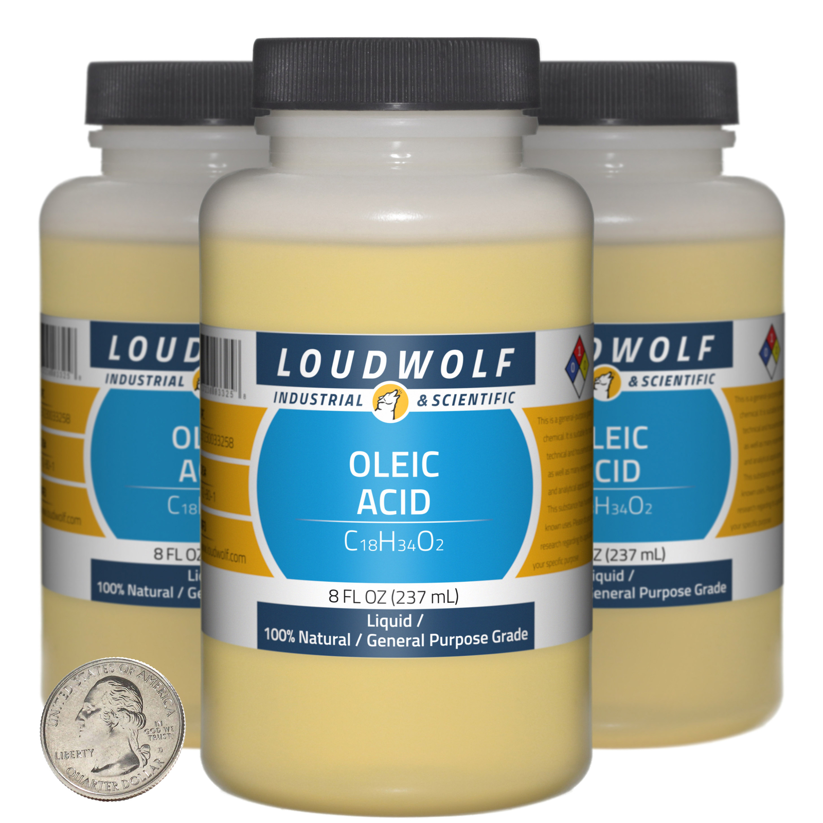 Oleic Acid / 24 Fl Oz / 3 Bottles / 100% Natural General Purpose Grade / Liquid