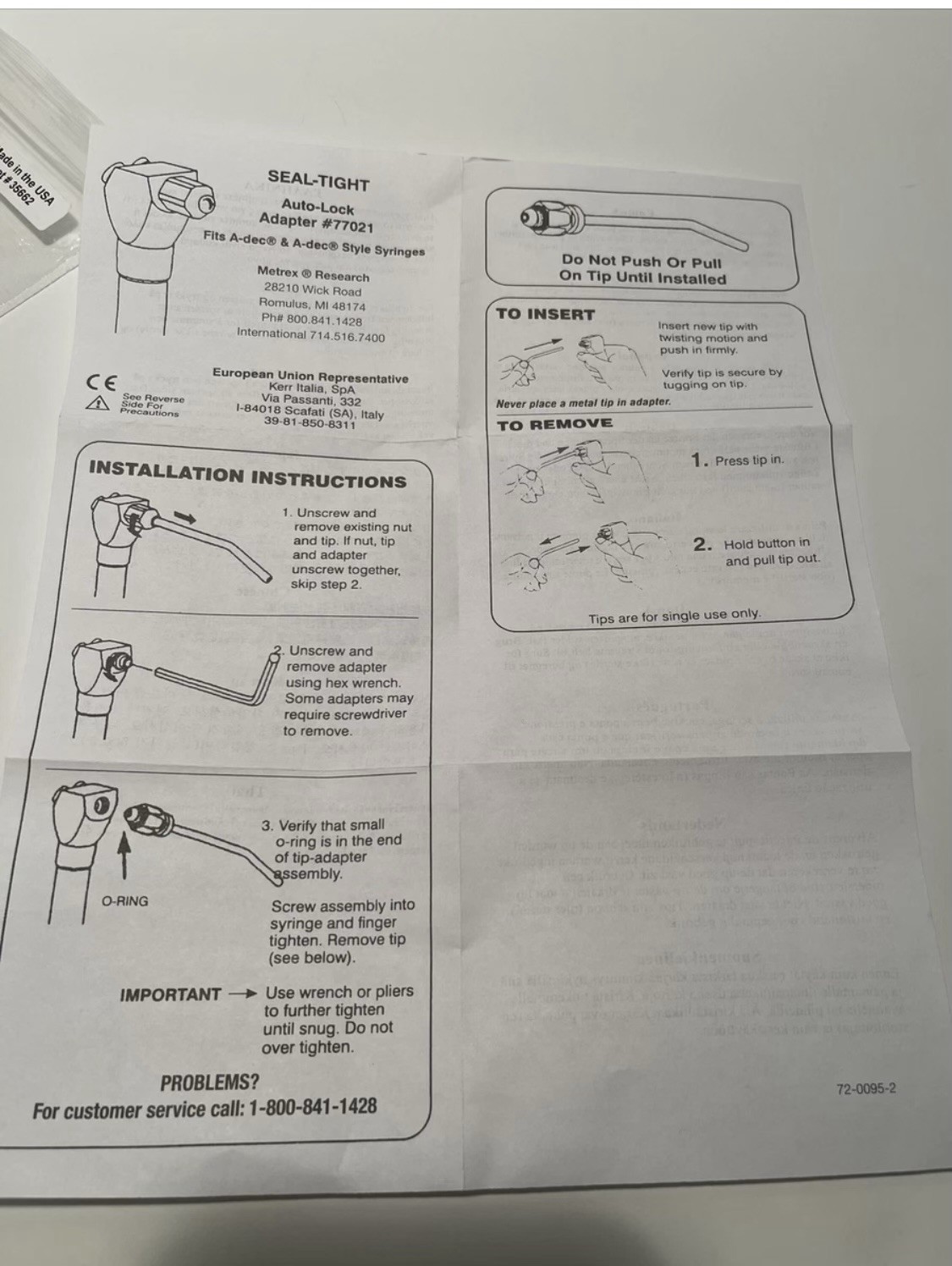 Seal-Tight Tip Conversion A Kit (ADEC style) – Auto-Lock Adapter #77021