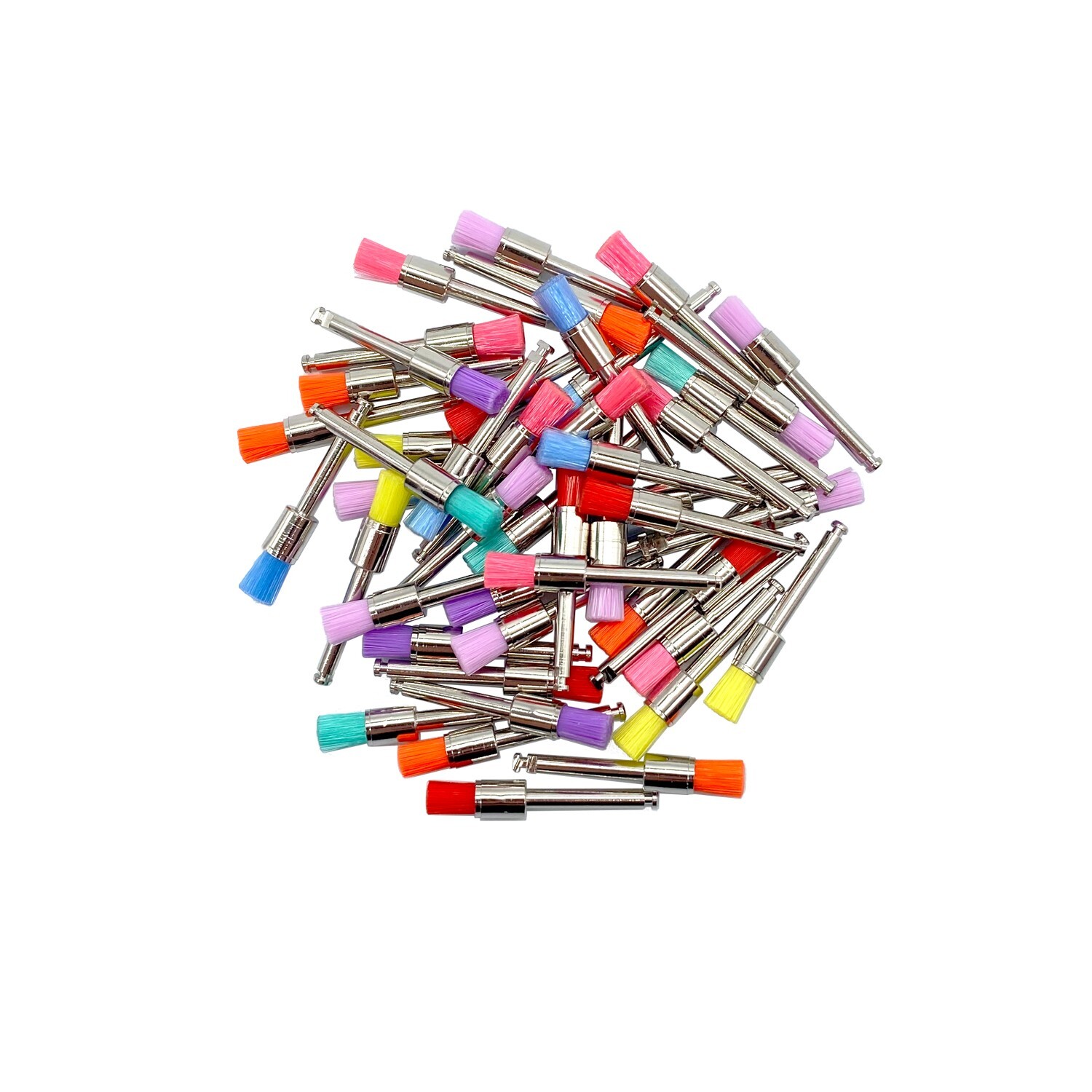 100pcs/Kit Dental Polishing Polisher Prophy Brush Bowl Flat Type Colorful Nylon