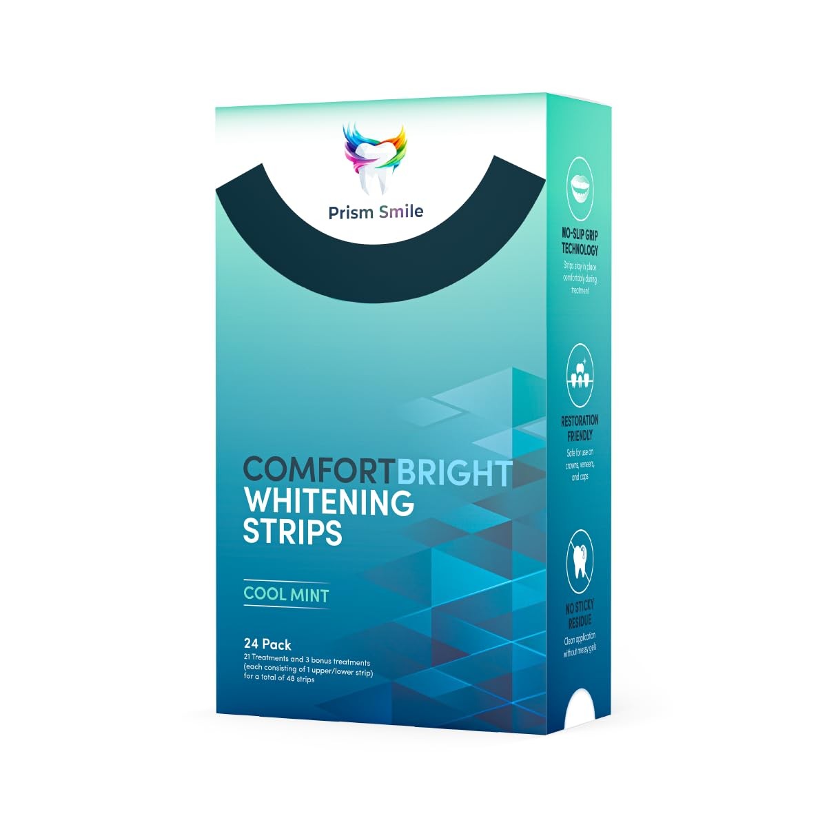 Prism Smile ComfortBright Cool Mint Teeth 1 Count (Pack of 48), White