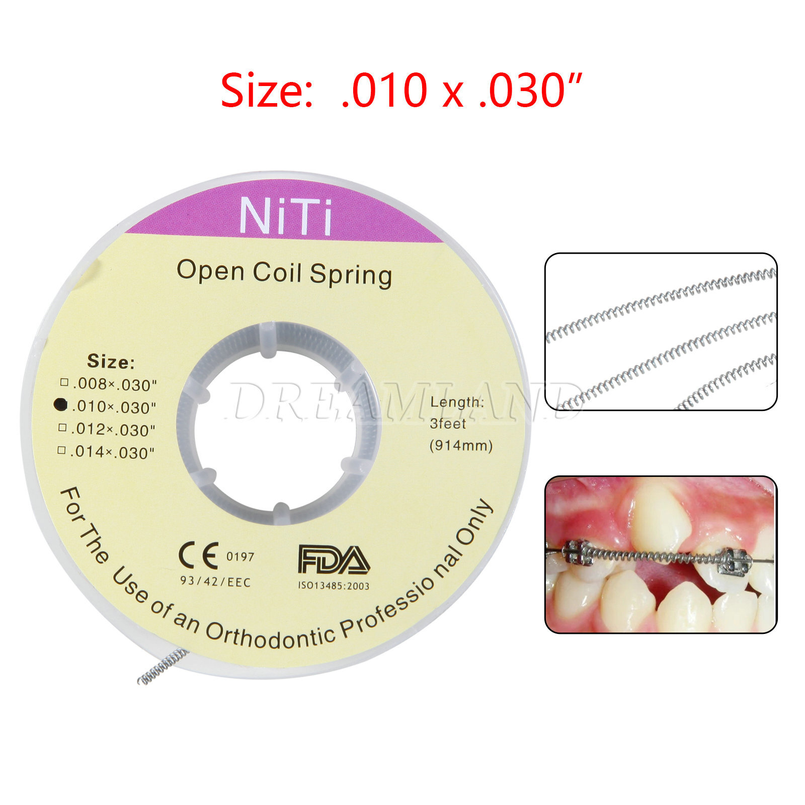 1 Pack Dental Orthodontic Niti Open Coil Spool Springs 010*030″