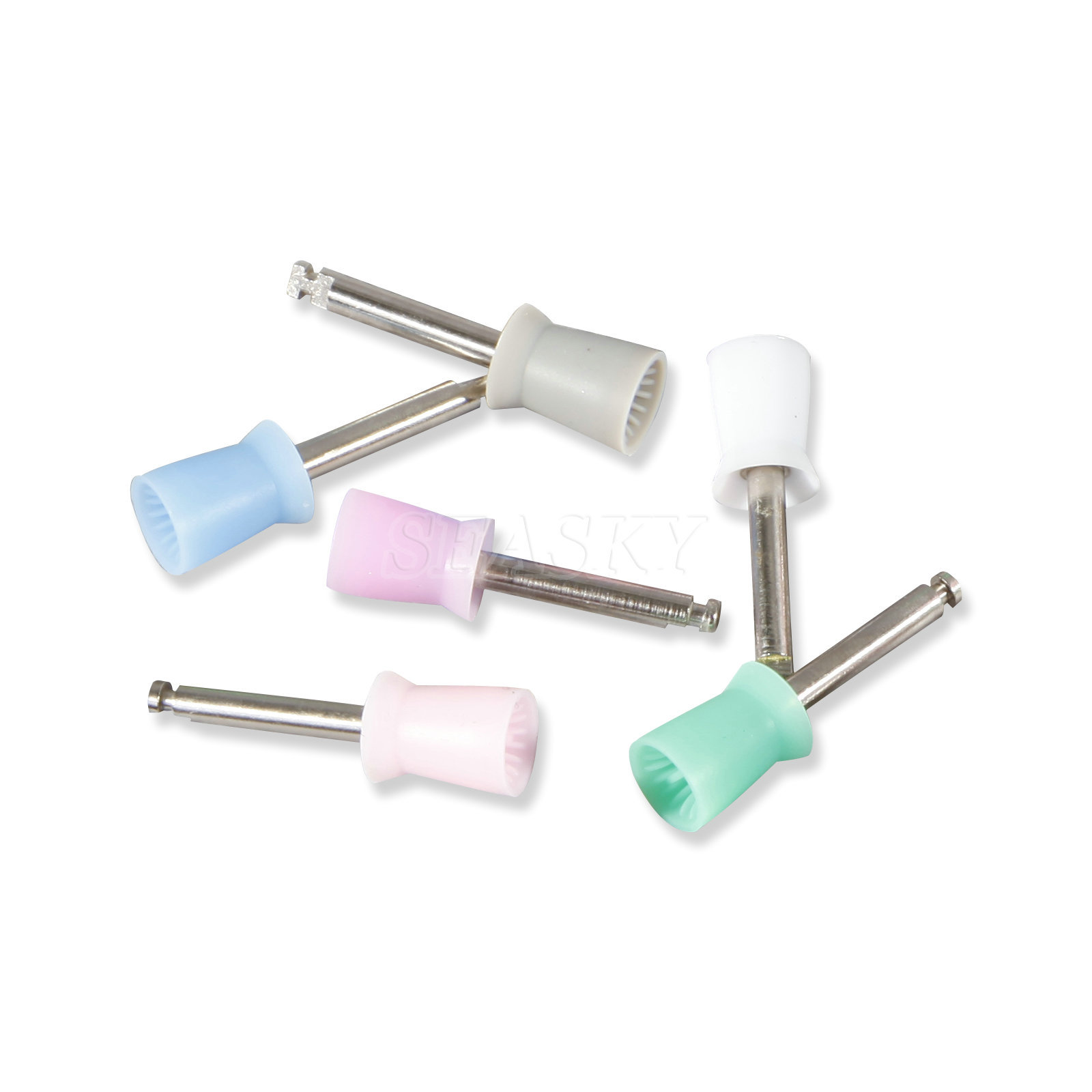 100 PC Dental Polisher Cups Rubber Prophy Polishing Tooth Latch mix Type 6 Color