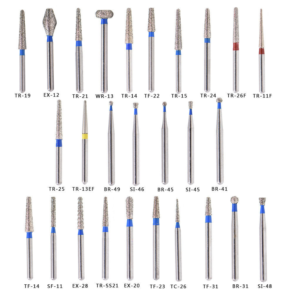 100 Pcs Dental Friction Grip For High Speed Handpiece Polishing Diamond Burs