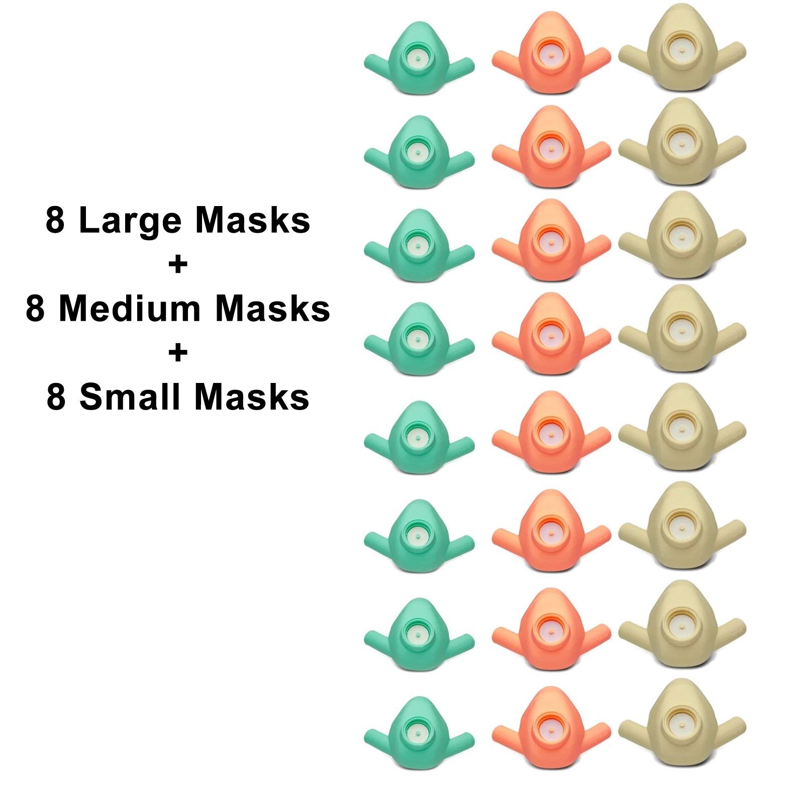 Crosstex Accutron Personal Inhaler Plus PIP Nasal Assorted Size Masks 24/pk