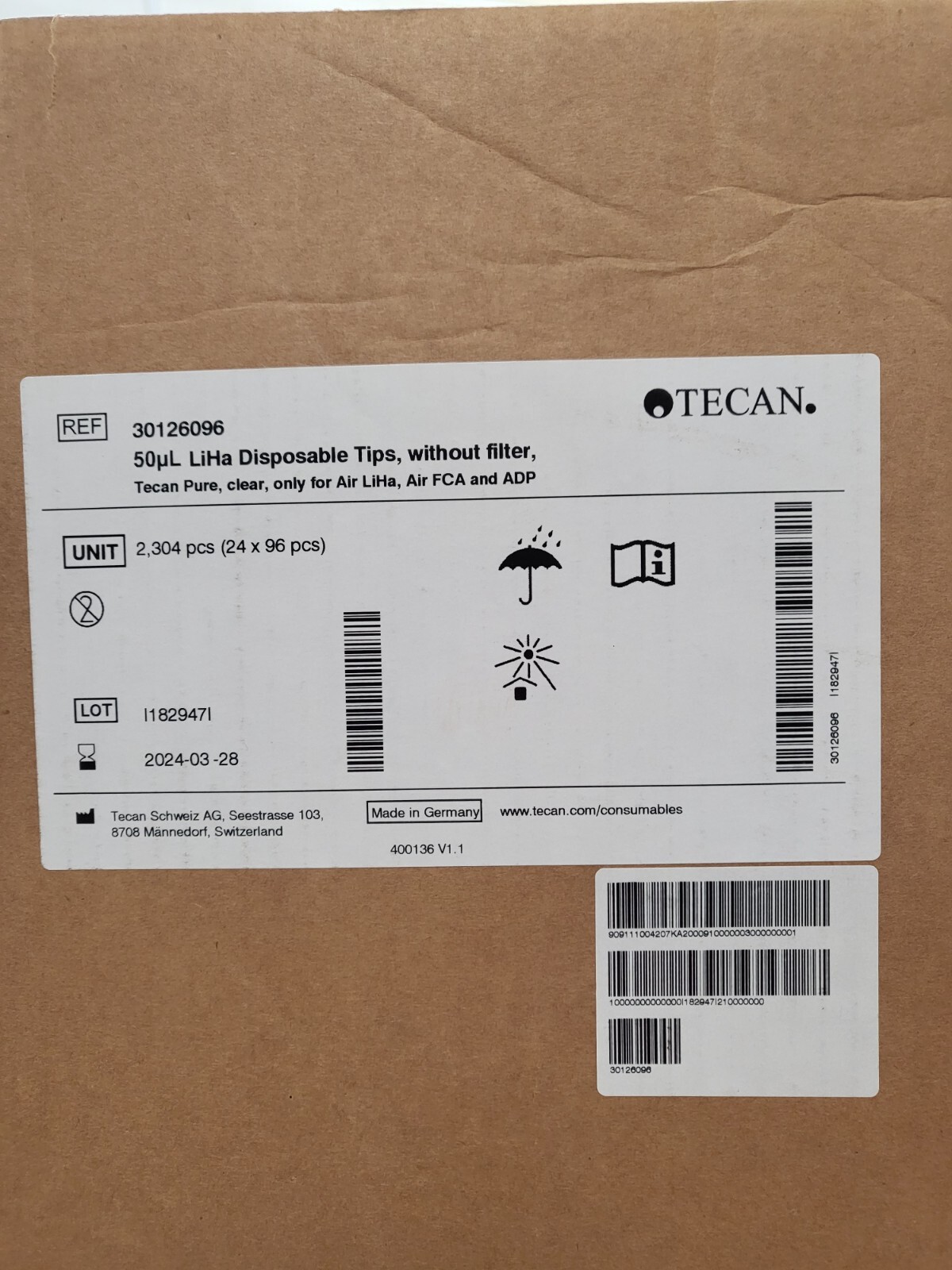 50 µL LiHa Disposable Tips without Filter (Case of 24 x 96 pcs) Tecan #30126096