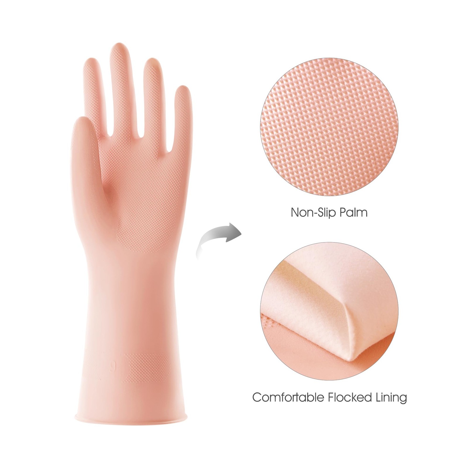COOLJOB 2 Pairs Thickened Rubber Gloves with Cotton Lining & Non-slip Grip, C…