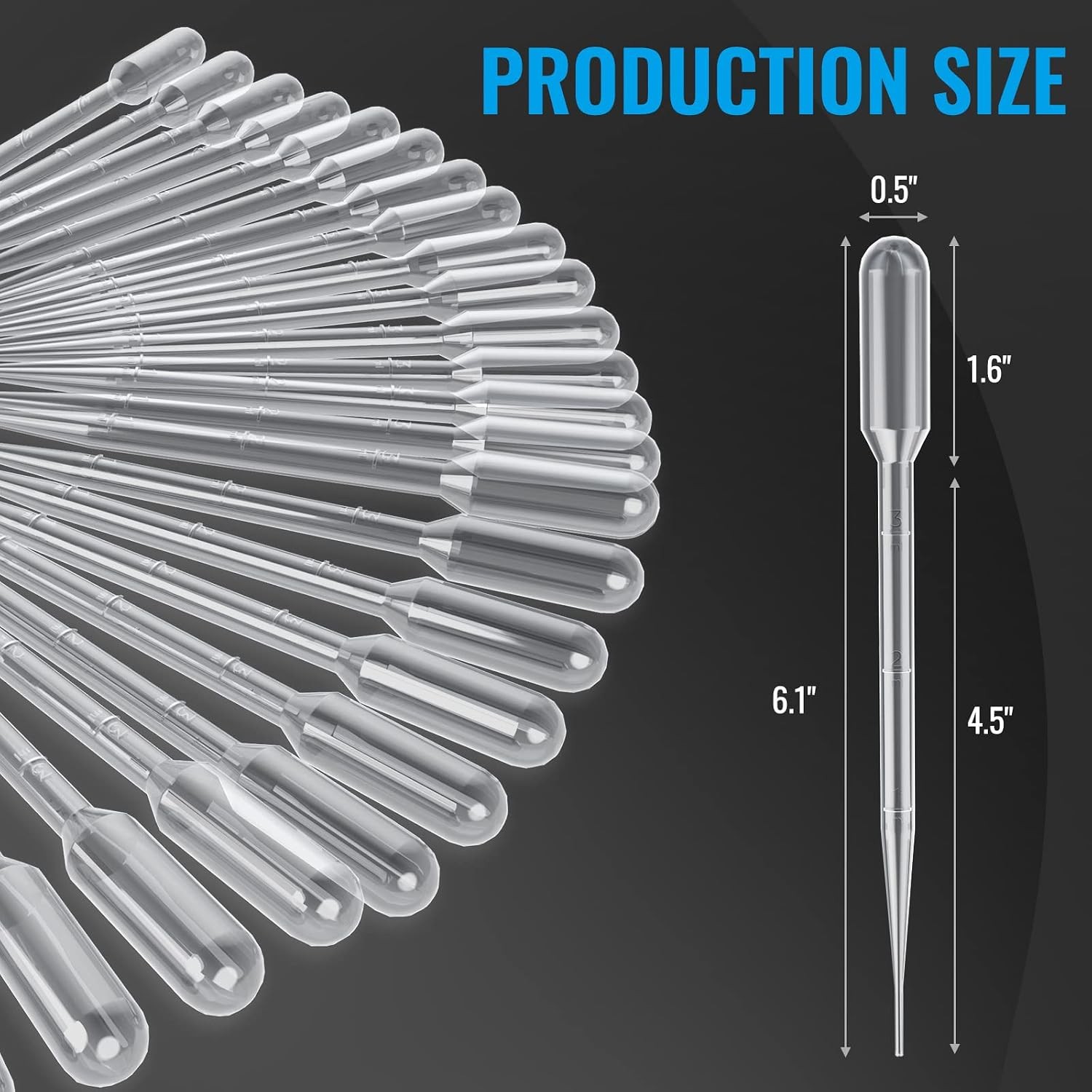 20Pcs 3ml Disposable Plastic Transfer Pipettes