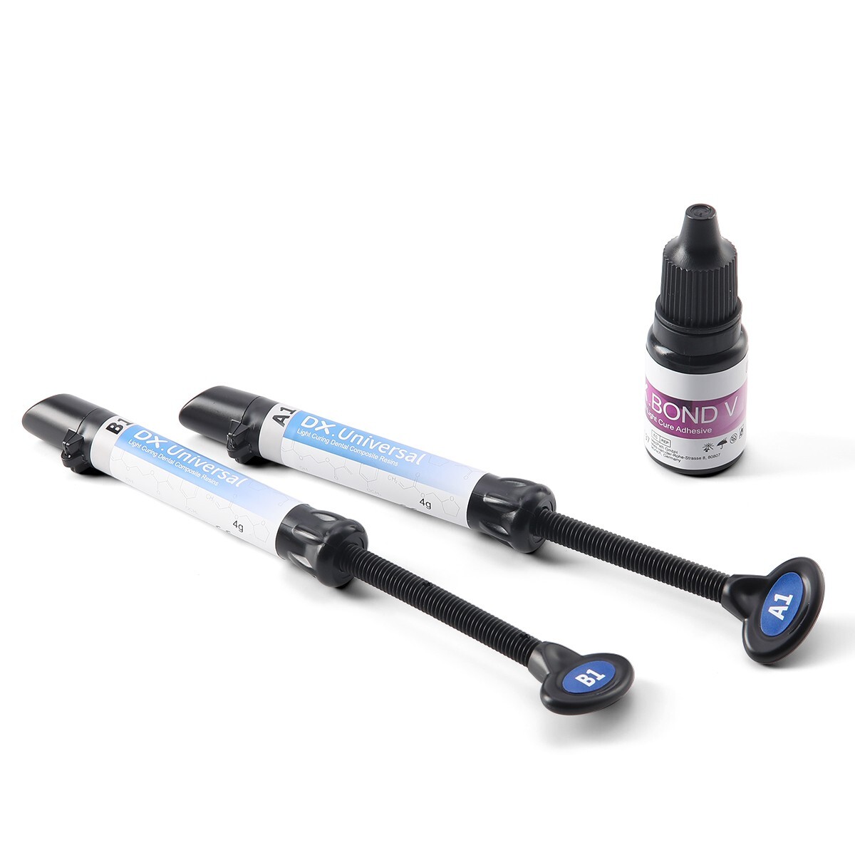 Dentex Dental Light Cure Composite Kit A1 A2 A3 A3.5 B1 Restoration Adhesive Gel