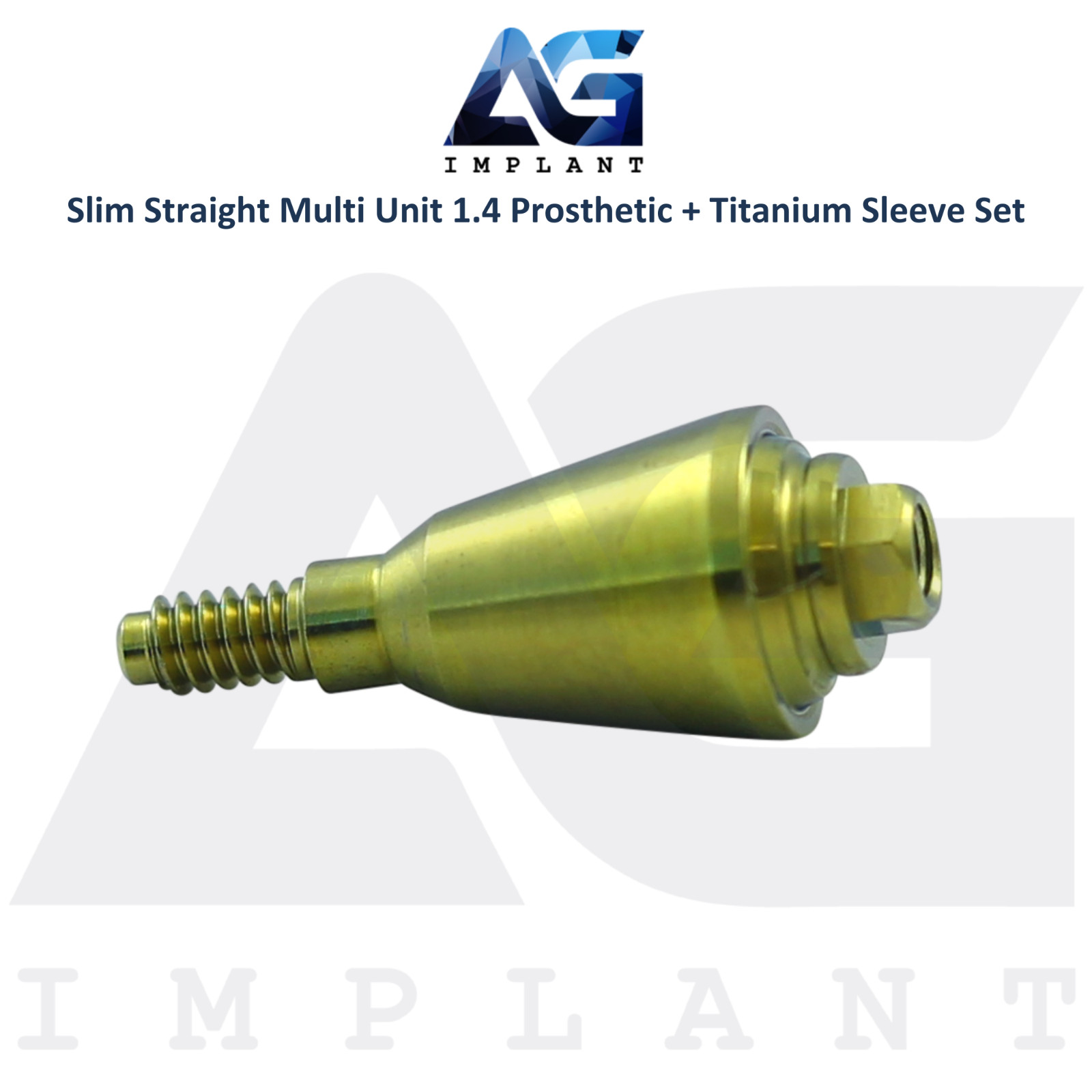 10 Straight Multi Unit 1.4 Prosthetic Titanium Sleeve Set Slim Int Hex 2.0mm