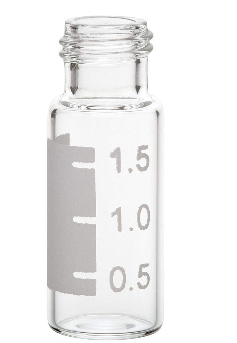 (100) 2ml Clear/ White Auto-Sampler Vials Screw Thread Bottle [D1B6]