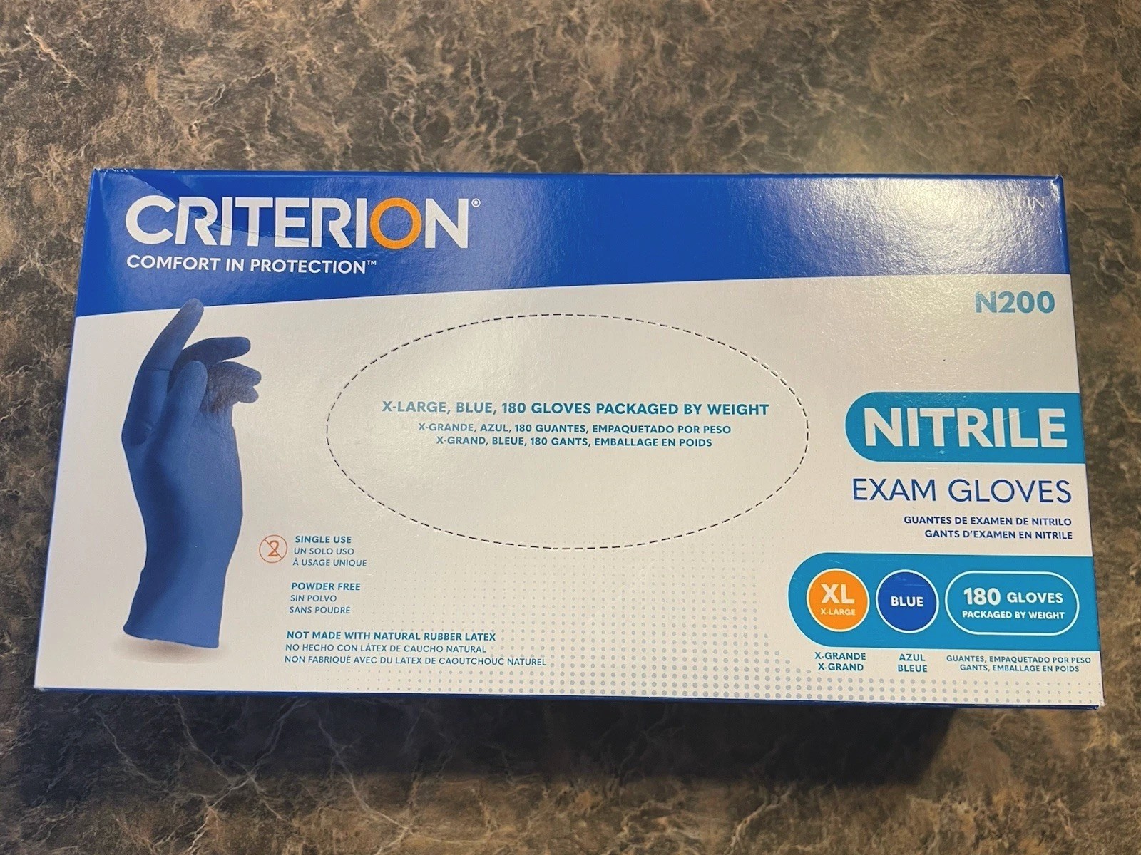 Henry Schein N200 Nitrile Exam Gloves XL Blue Powder-Free 180 Pack