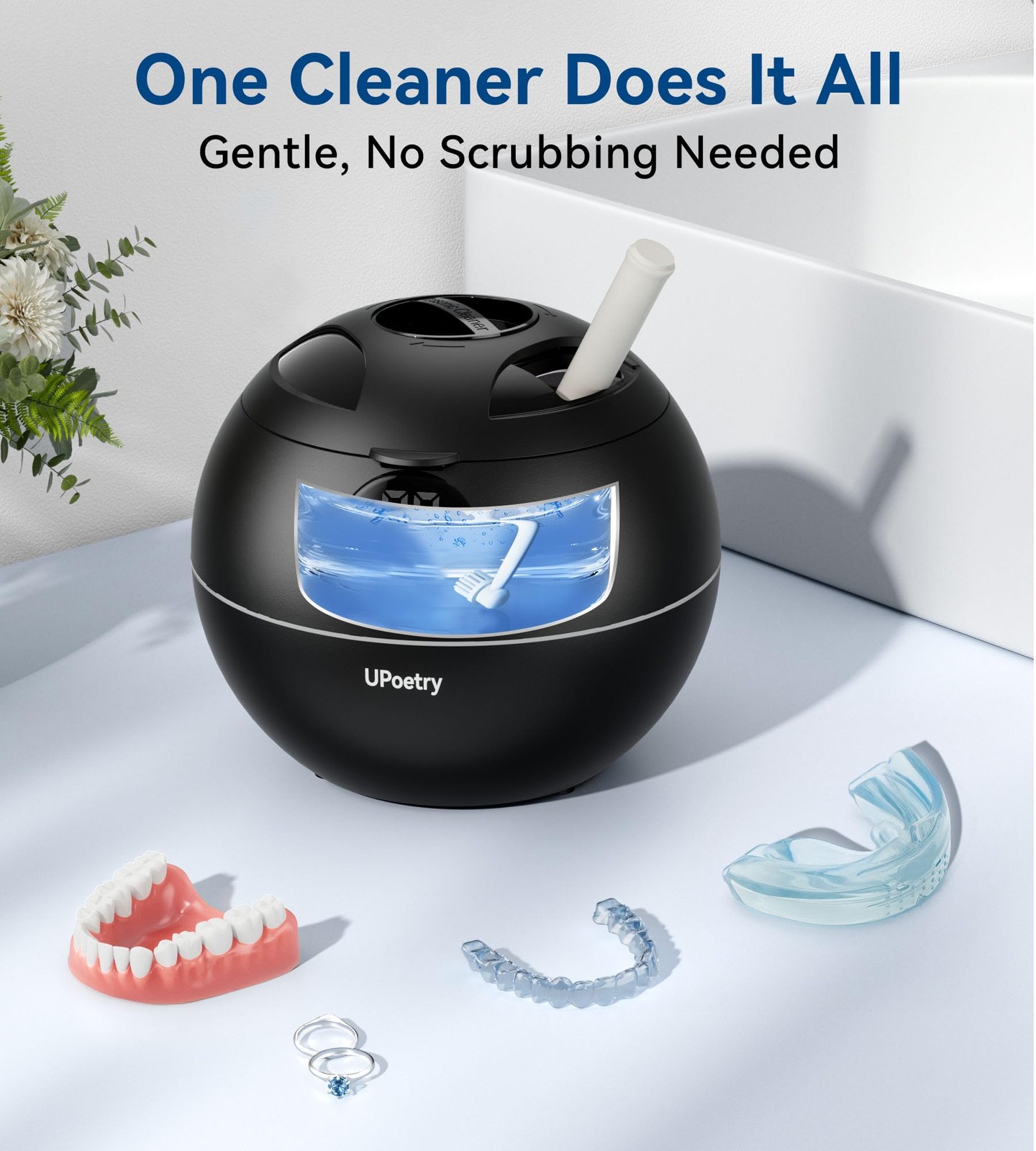 Ultrasonic Retainer Cleaner, 45kHz Retainer Cleaner Machine with Digital Time…