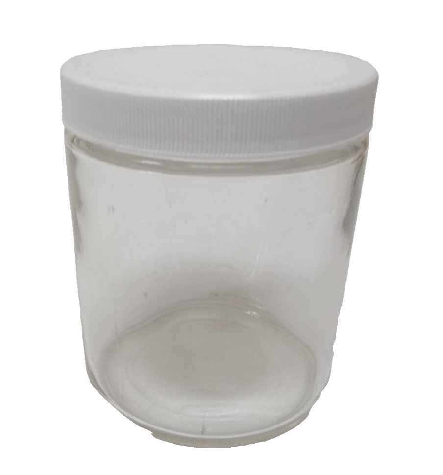 1 Case of 12 Thermo Scientific 120-0250 Jar Short Clear WM 8oz / 250 mL w/ lids