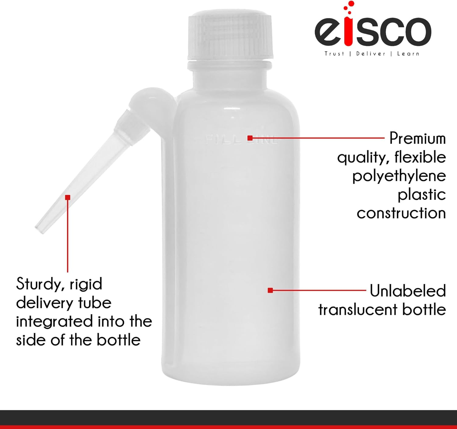 Wash Bottle, 500ml – Polyethylene – Translucent, Unbreakable – Screw Cap with Do