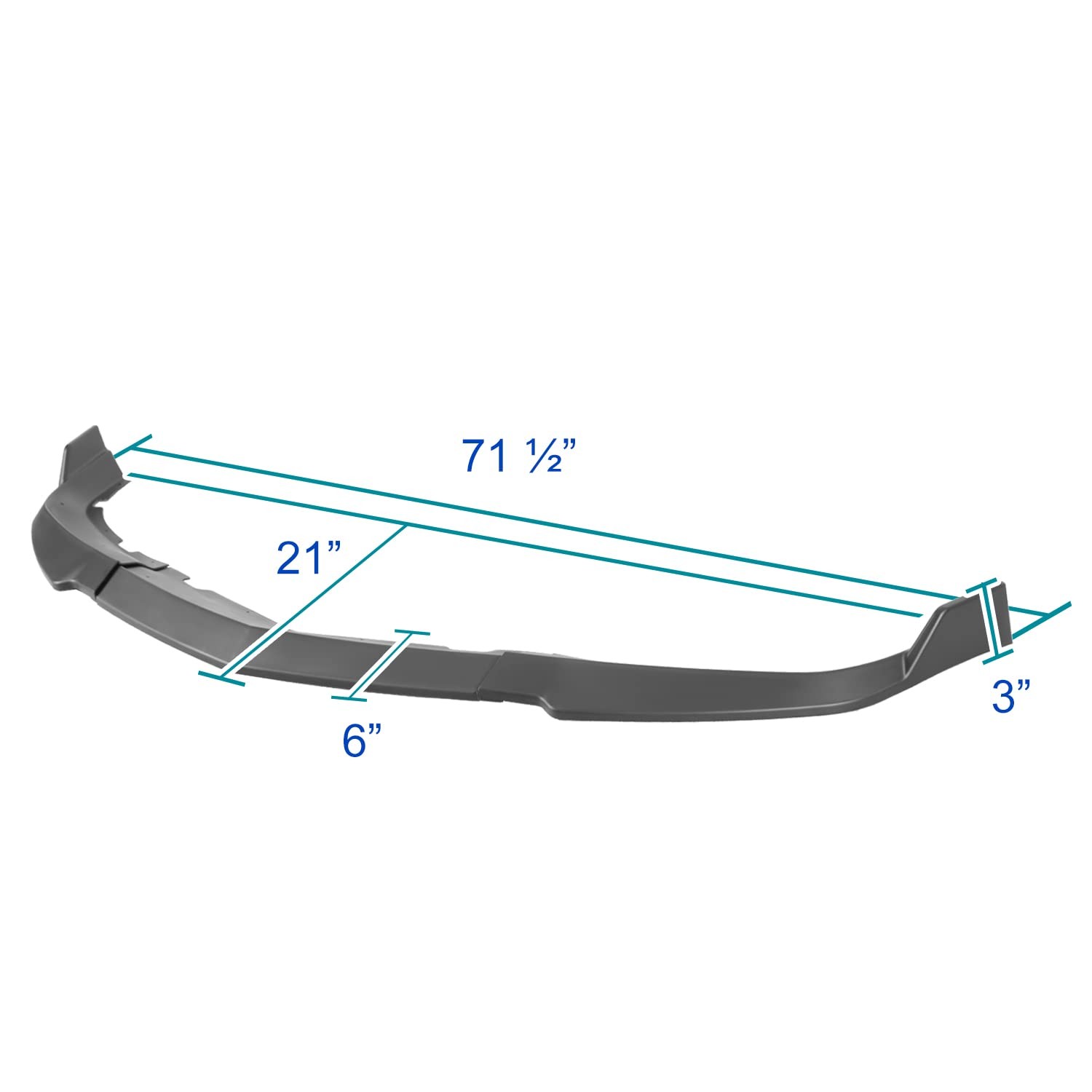 Front Bumper Lip Spoiler Splitter Kit Matte Black 3PC 2011-2014 Dodge Charger