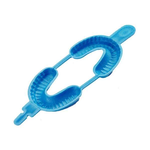 Safe-Dent Fluoride Trays – Large Hinged Dual Arch 100/Pk. Blue Foam, Easy Lock