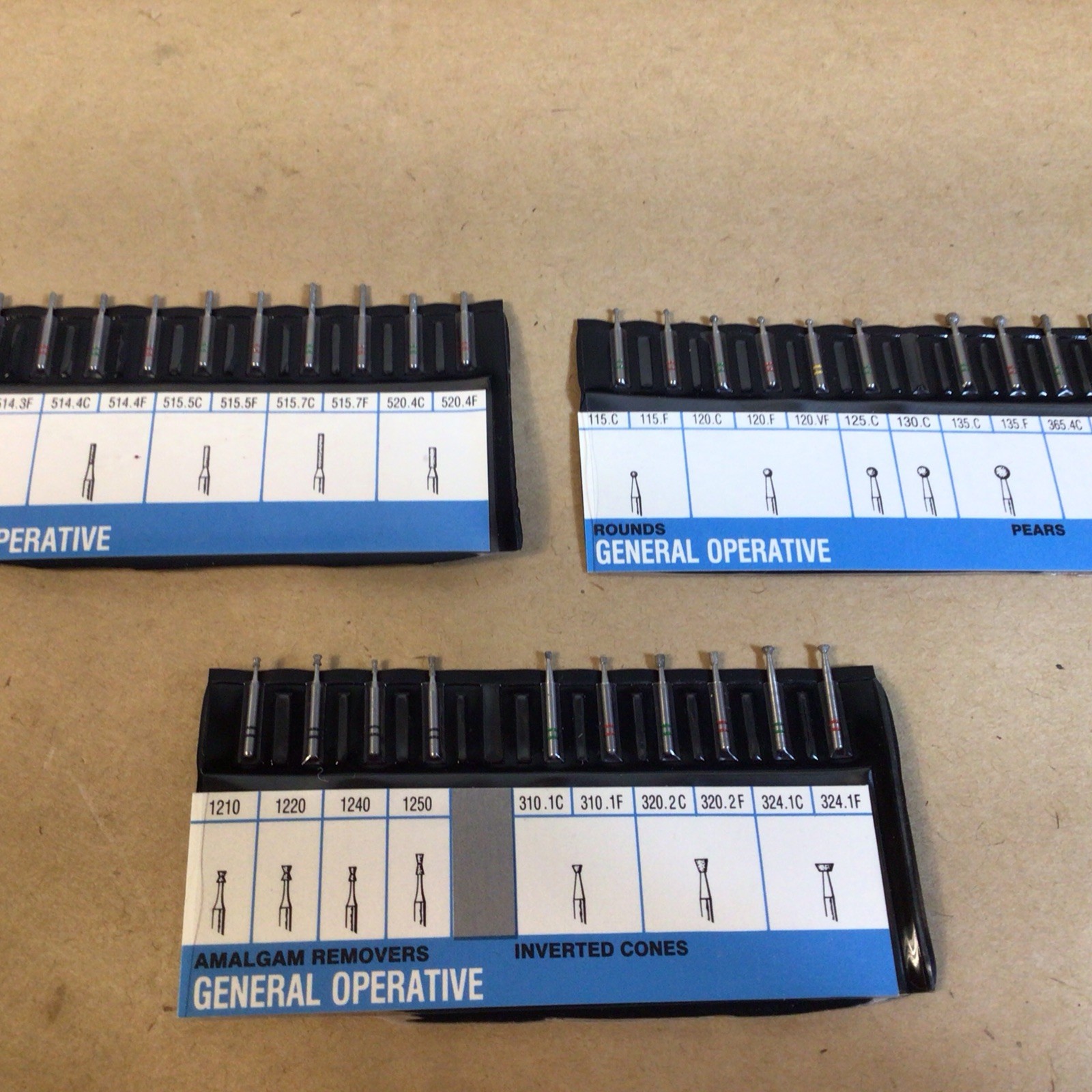 Vintage Premier Dental TWO STRIPER General Operative ROUNDS, CYLINDERS,CONES ETC