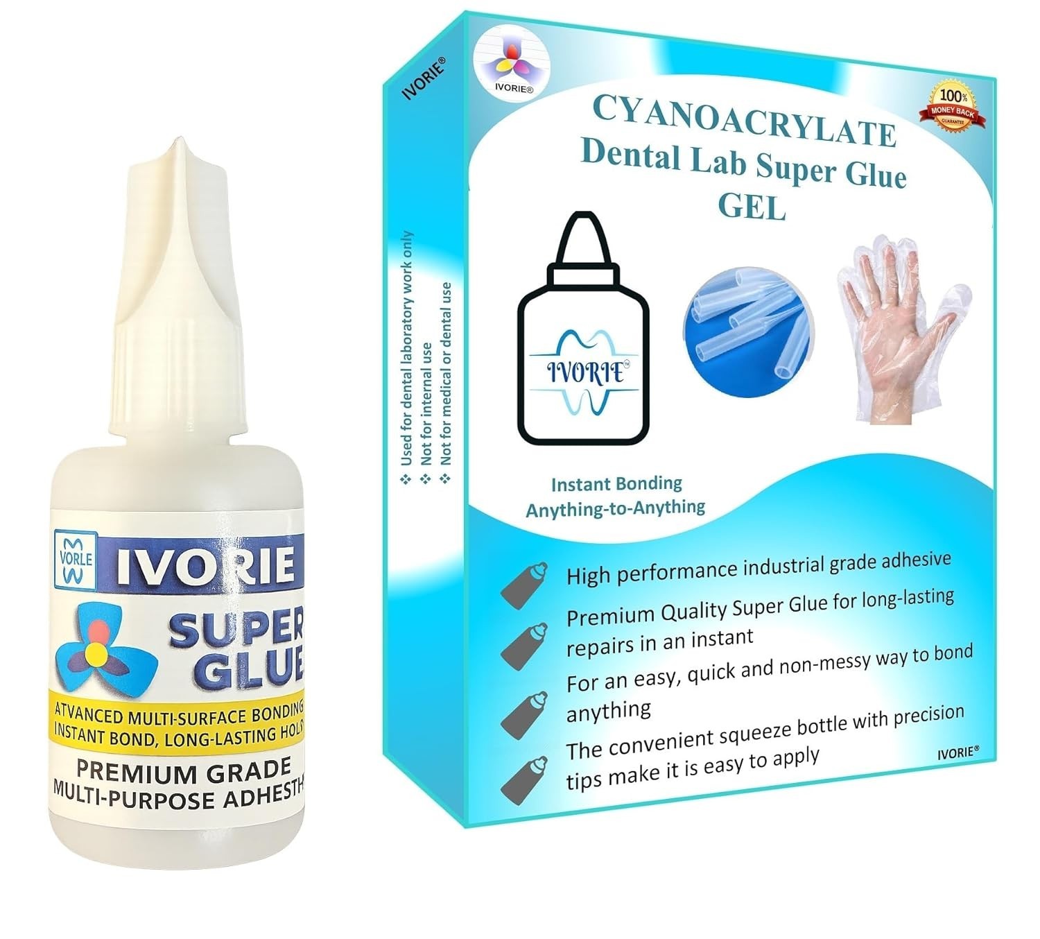 Dental Lab Super Glue Adhesive Gel 1oz – Strong, Instant Bonding