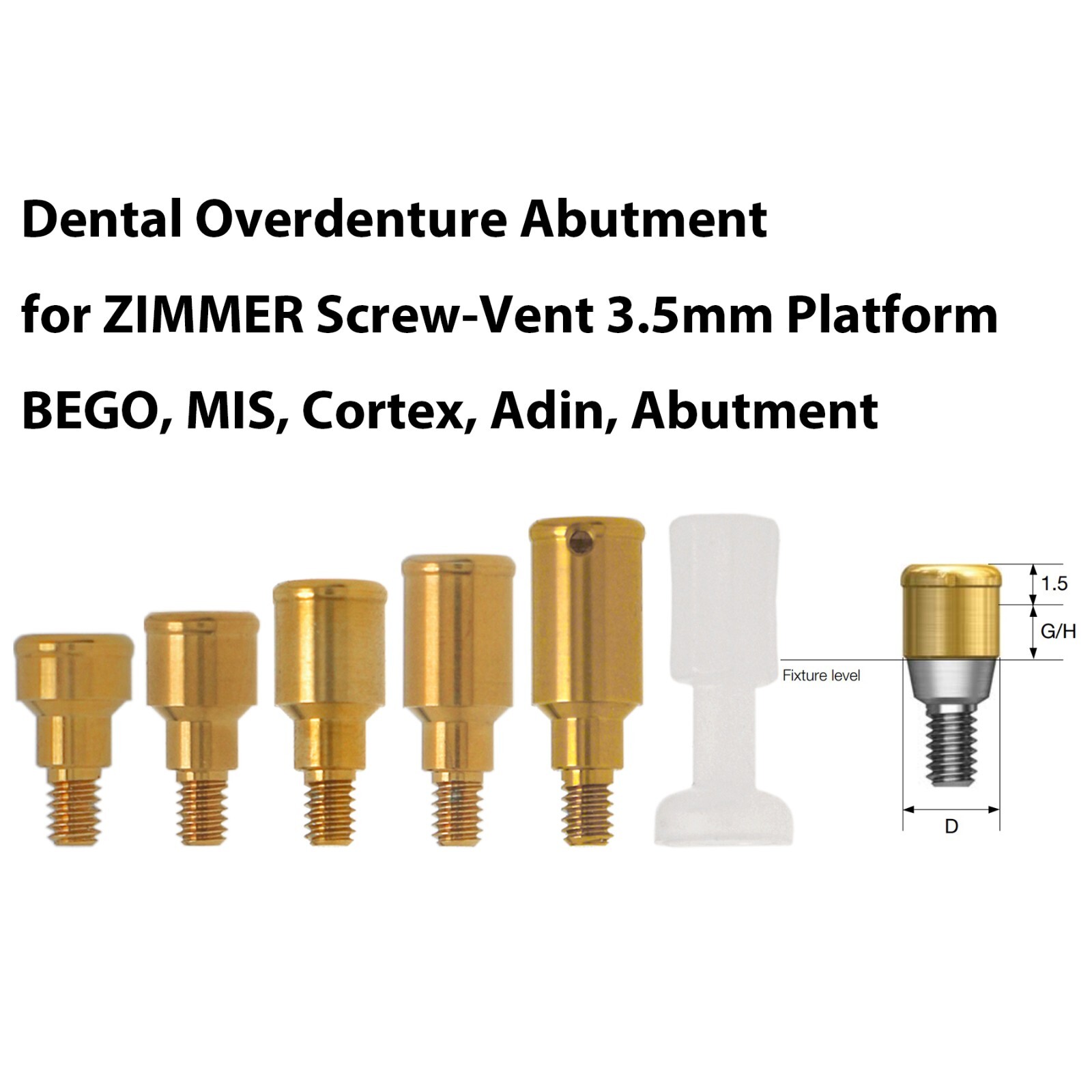 US Dental Locator Attachment Abutment for ZIMMER BEGO Screw-Vent 3.5 Platform