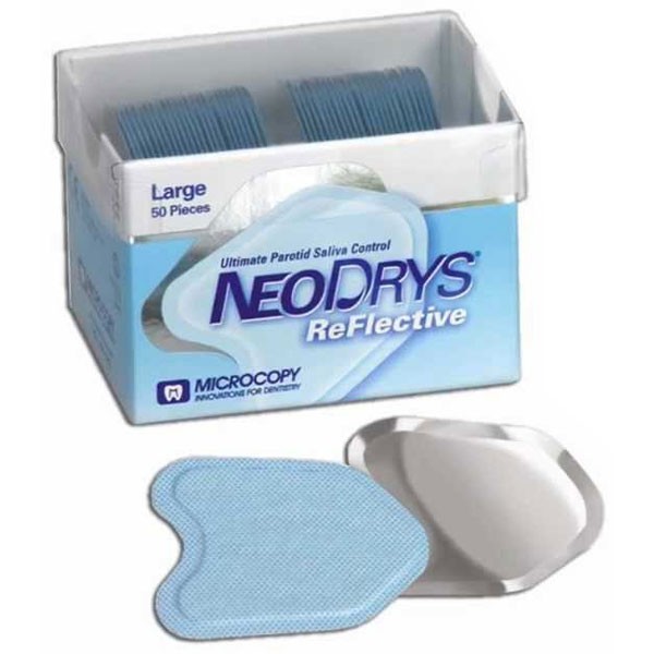 NeoDrys Saliva Absorbents – Large (Blue), Reflective Backing 50/Box. Flexible