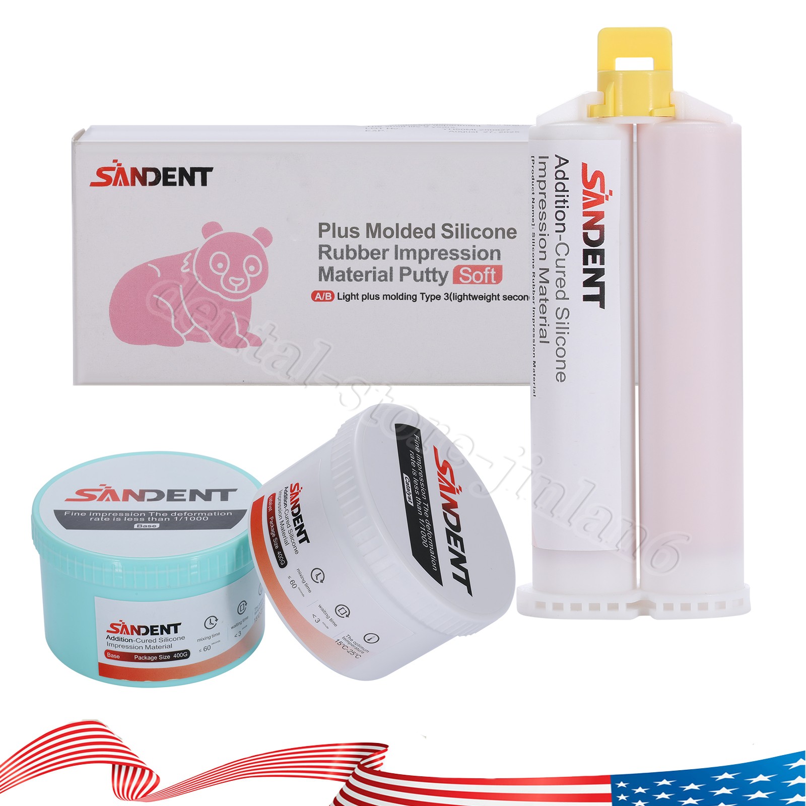 1-10* Dental Elastomeric Impression Putty Soft Silicone Material SANDENT