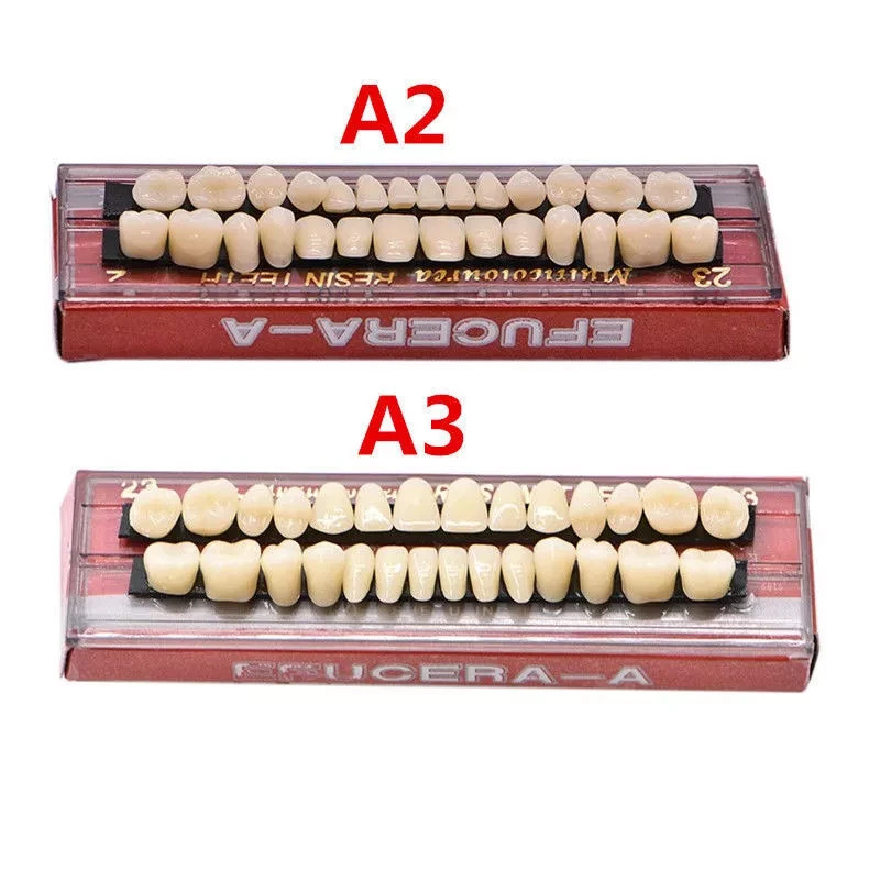 2 Sets Dental Size #A2 & #A3 Denture Acrylic Resin Full Set Teeth Upper Lower