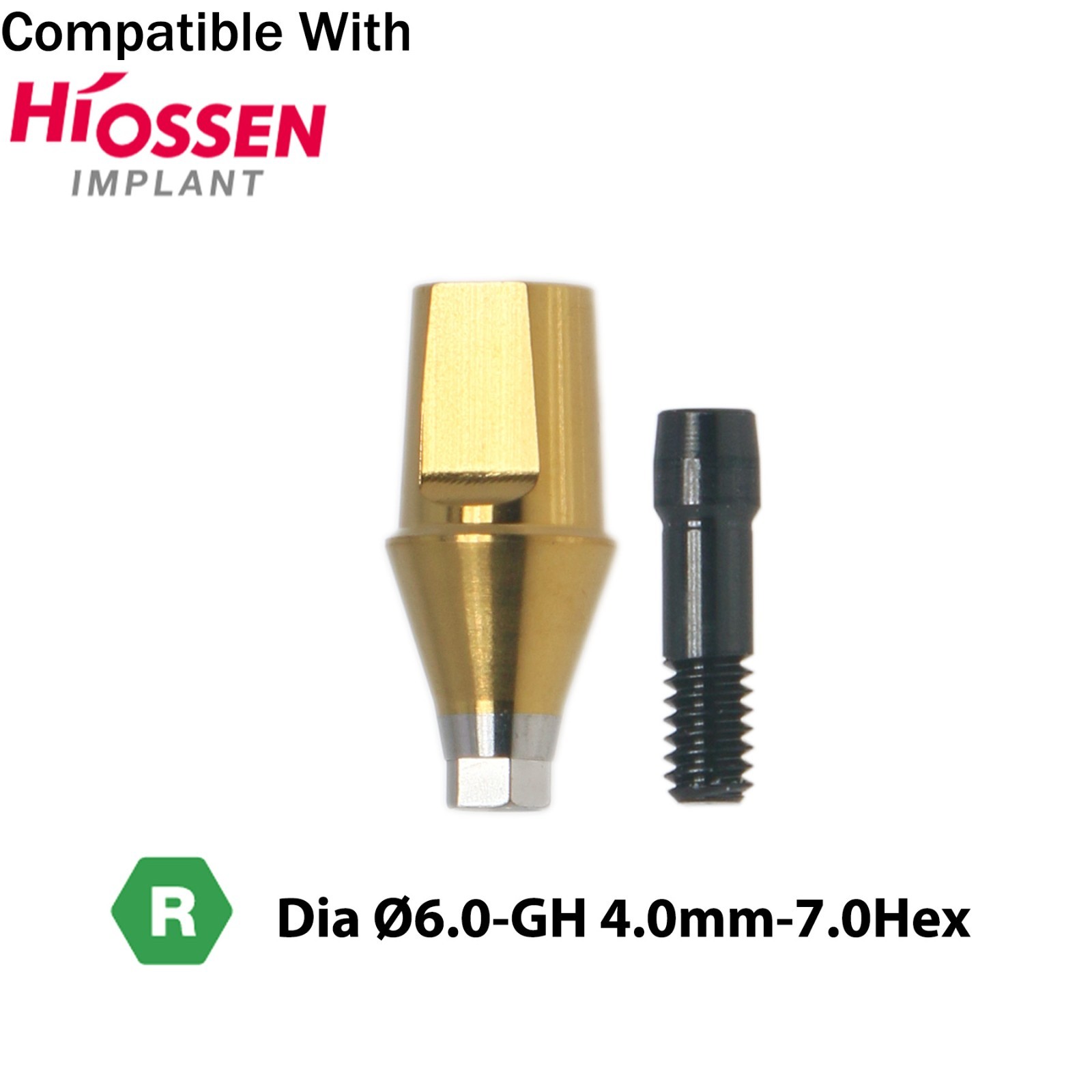 Dental Regular Straight Abutment with Screw fits Hiossen Osstem Ø4.5/5.0/6.0mm