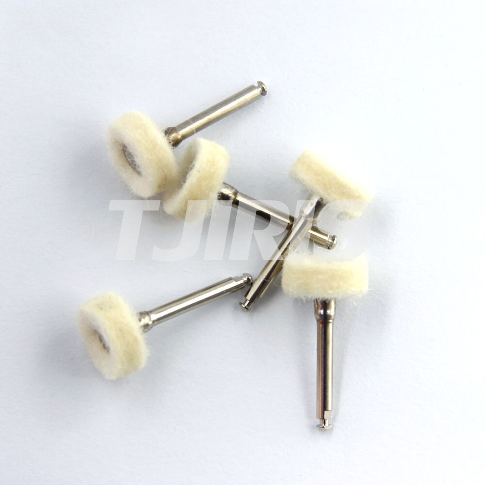 100pcs Dental RA Goat Leather Polishing Brush Buffing Wheel 2.35mm Rotary Tool