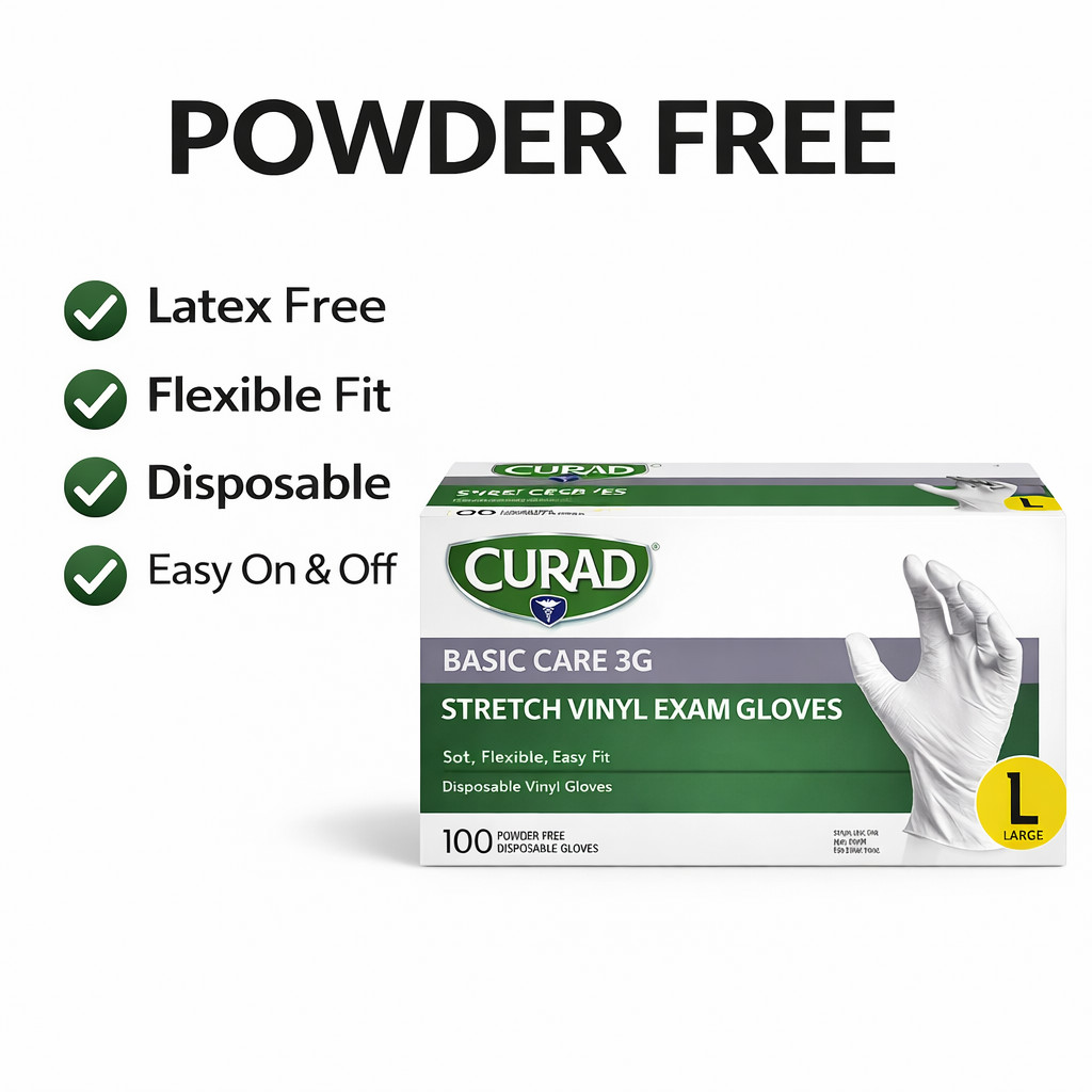 Disposable Vinyl Gloves Large Powder Free Latex Free Cleaning Food Prep Bulk