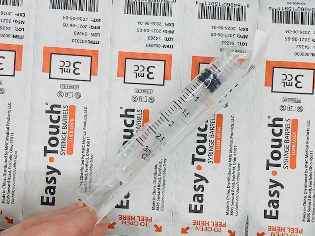 Easy Touch 3cc Conventional Syringe 3mL Luer Lock Syringe w/o Needle ( 10 count)