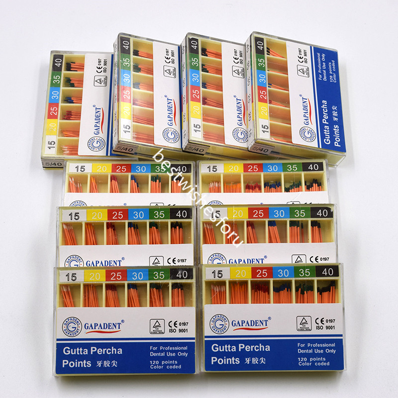 10x Dental GAPADENT Gutta Percha Absorbent 120 Point Endodontic Zinc Oxide 15-40