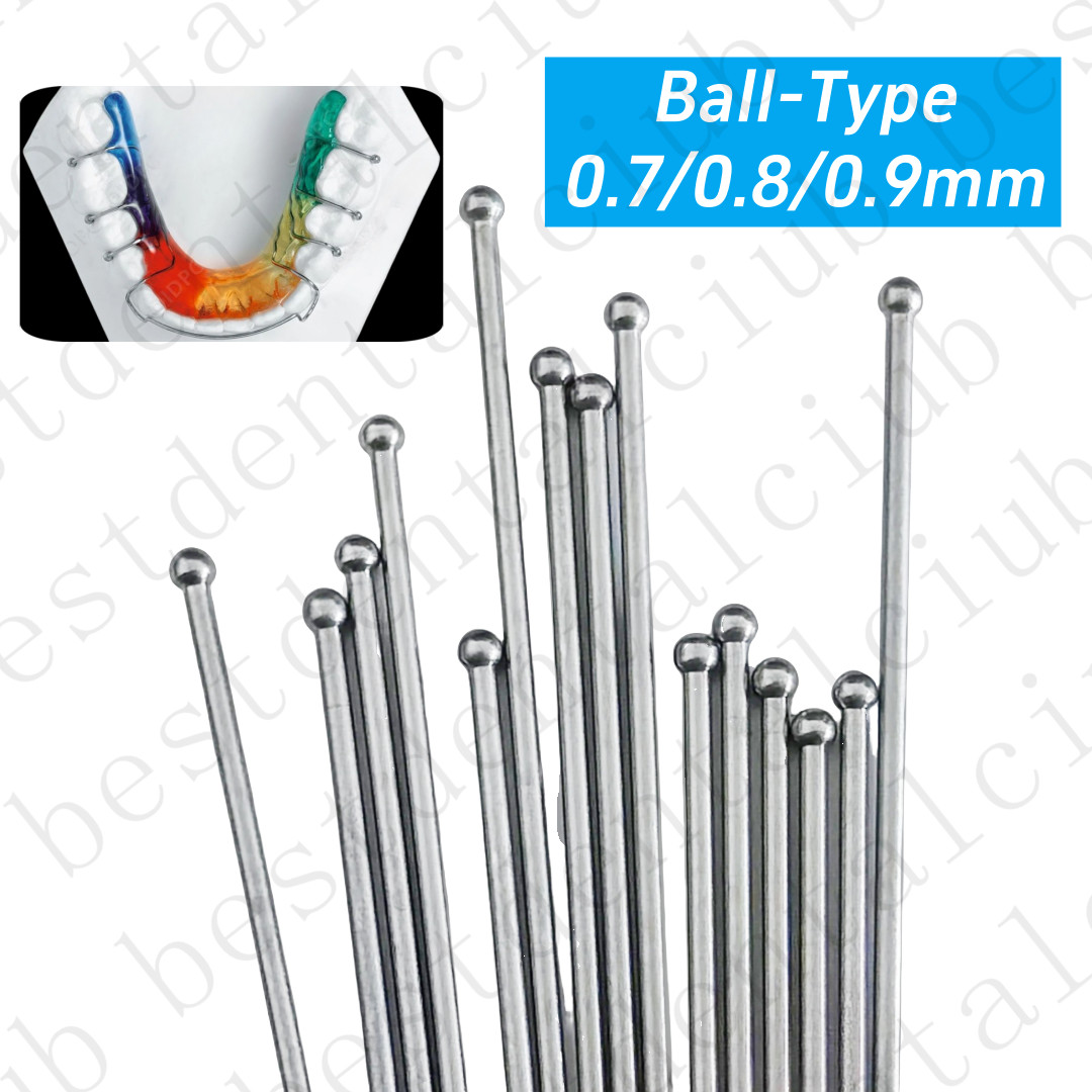50Pcs Dental Ball Retainer J Clasp Oblique Clasps Bars Ball-Type Scheu Style