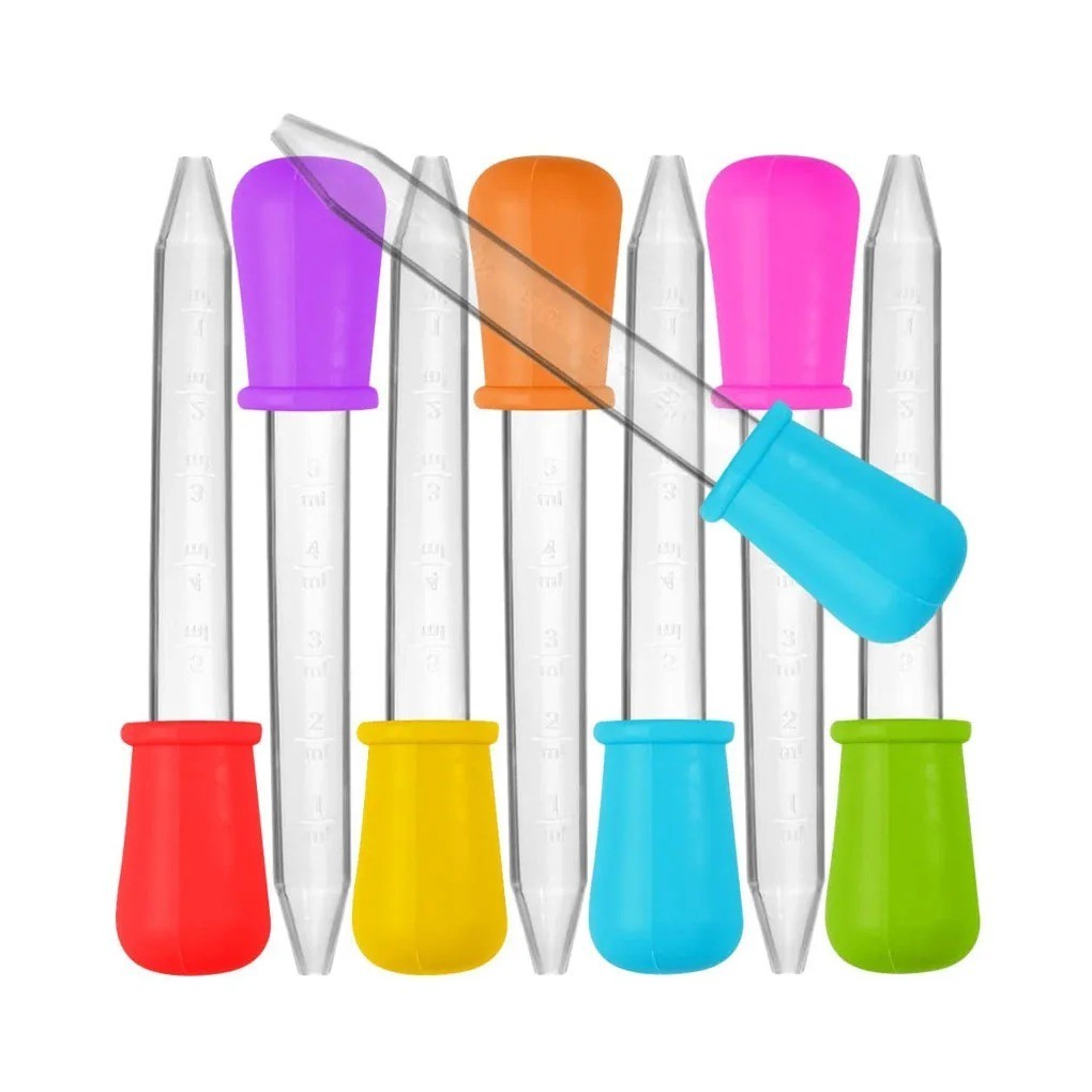 5Pcs 5ml Silicone Plastic Pipette Dropper Liquid Transfer Tool Set