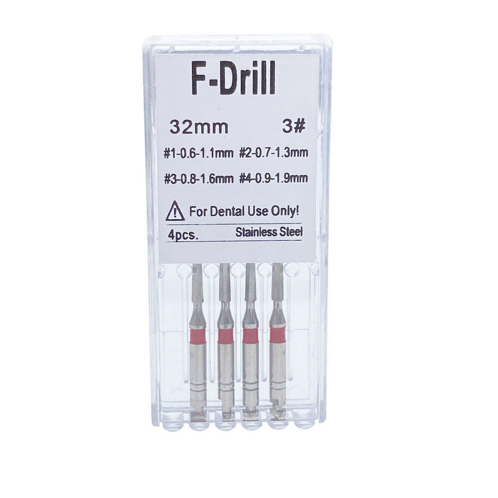 4/pk Dental Endodontic Endo Root Canal Fiber Post Drills 1.1mm 1.3mm 1.6mm 1.9mm