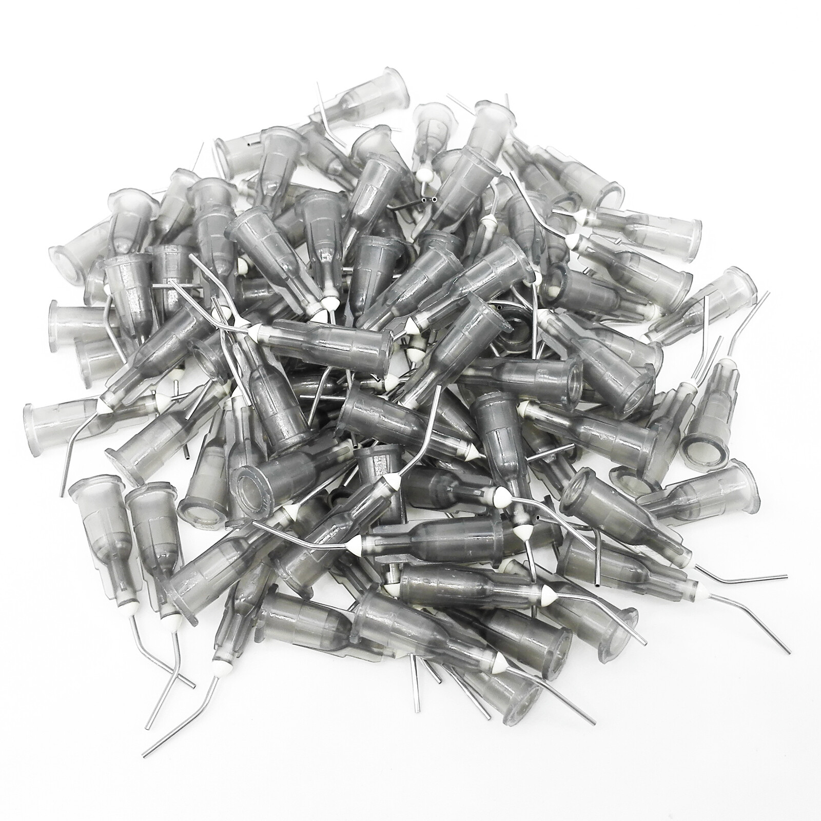 100pcs Irrigation Bent Needle Tips Dental Flow Etch Composite Resin Acid Syringe