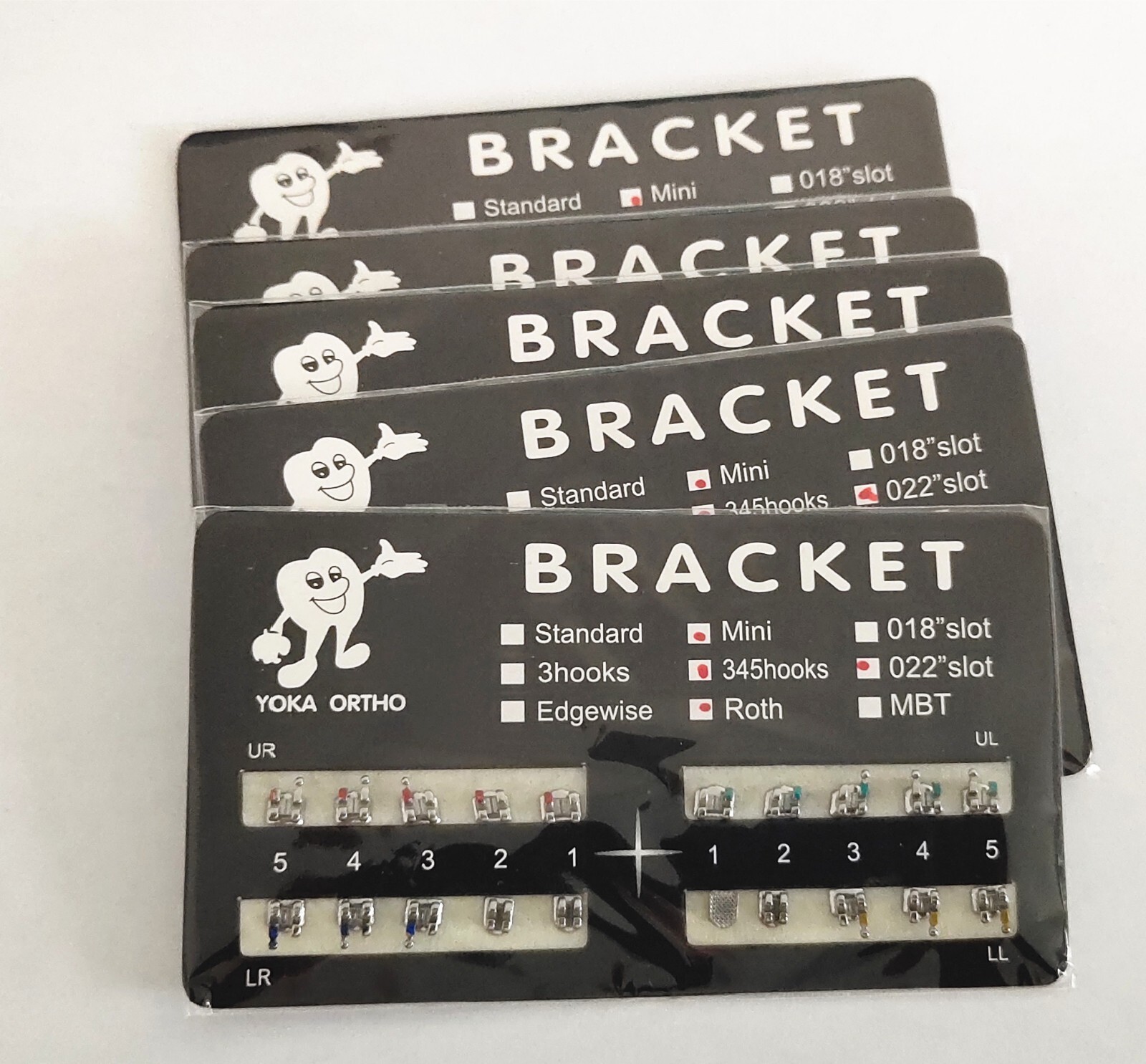100 Sets Teeth Brackets Mini Roth 022 345 Hooks Dental Metal Braces Black Color