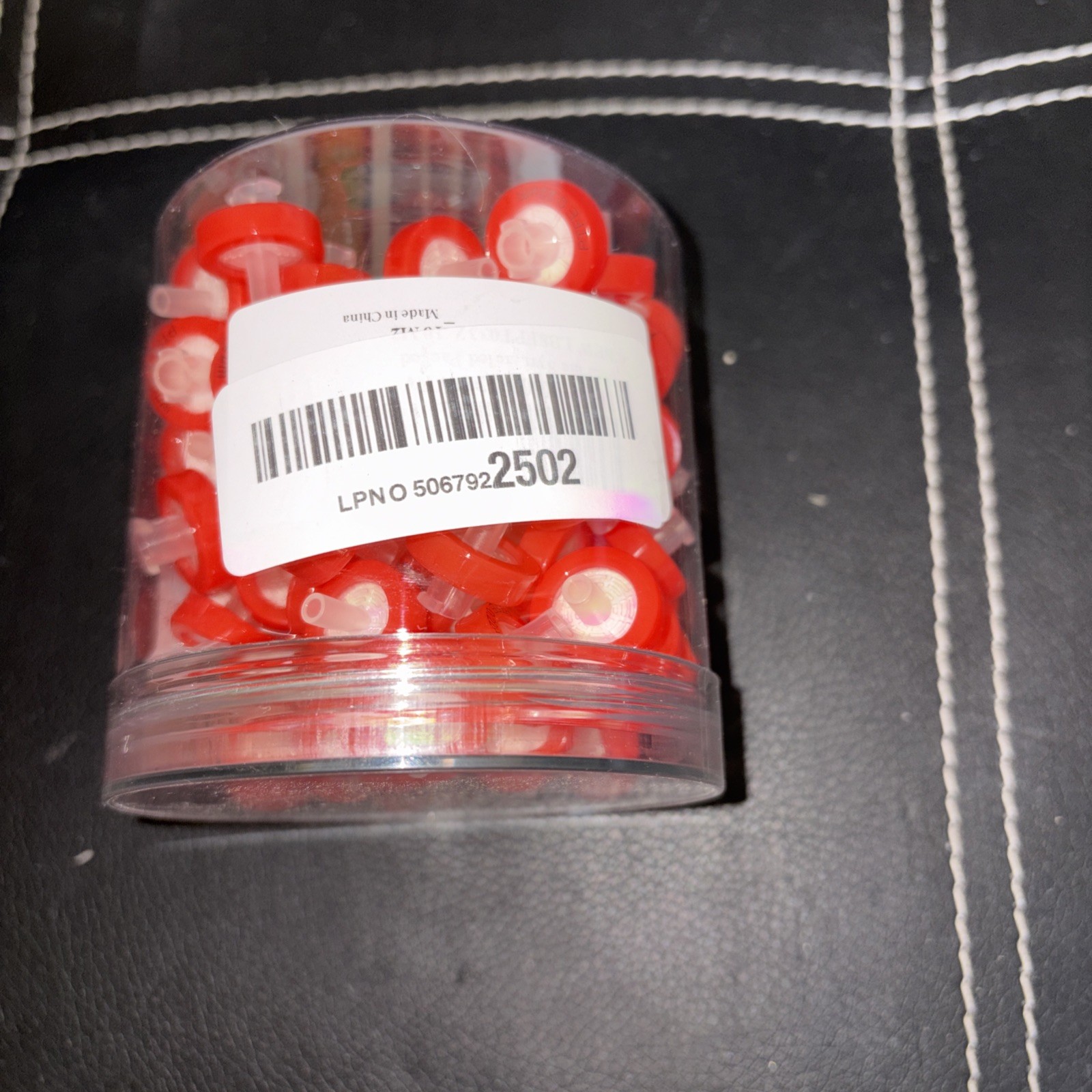100Pcs PTFE Membrane Syringe Filters 0.22μm 13mm Hydrophobic Luer Lock Red Disc