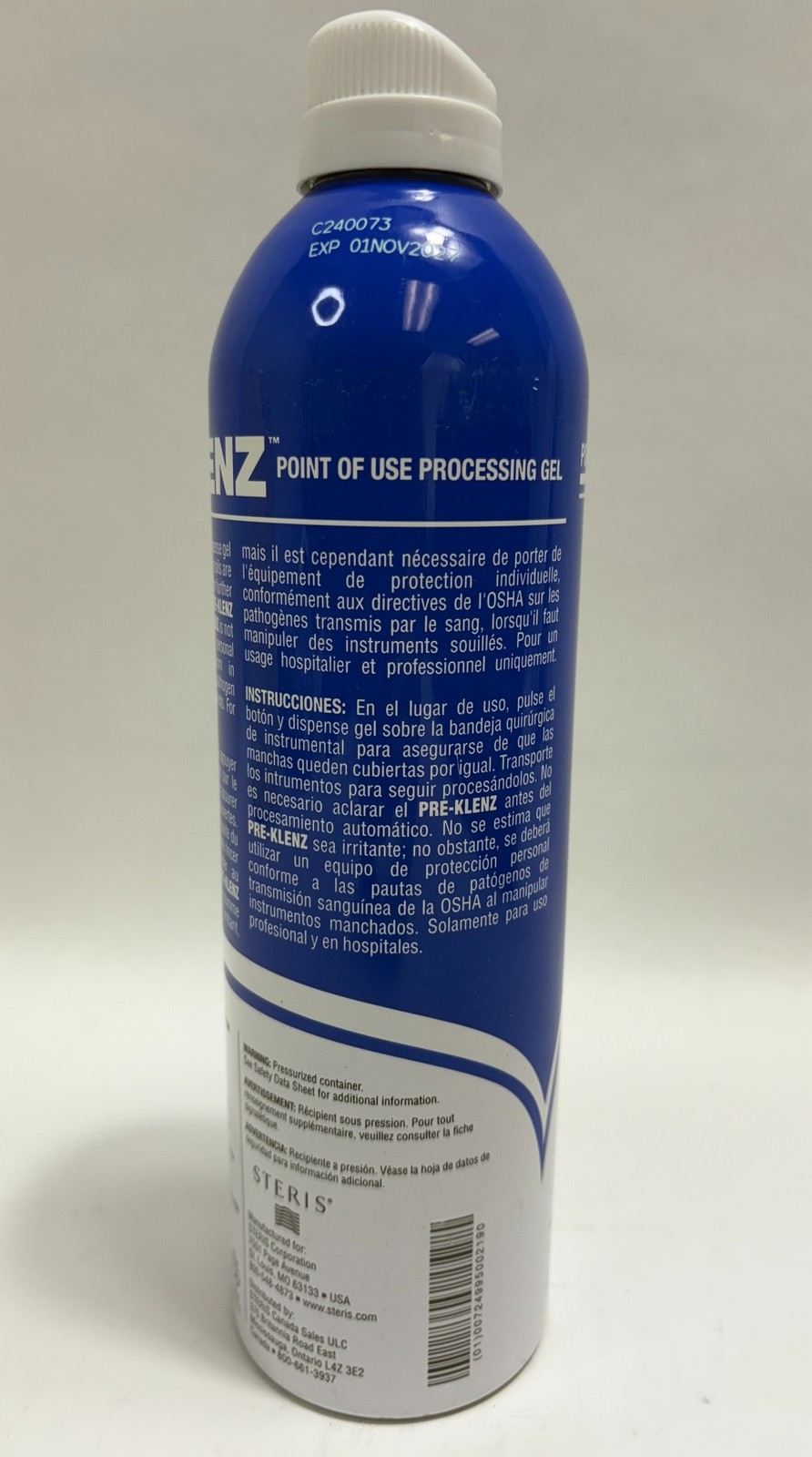 Steris Pre-Klenz Instrument Pre-Cleaner Gel 13.5 oz Surgical Use Set of 6