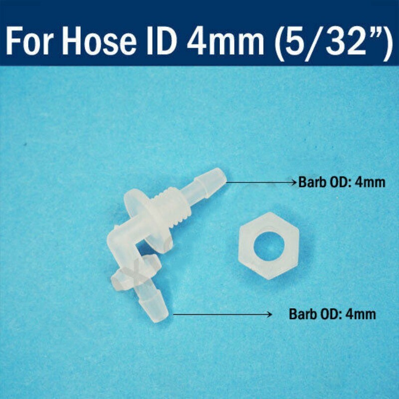 Plastic Straight Elbow Bulkhead Fitting Hose Barb Tube Connector Inch In 1~12mm