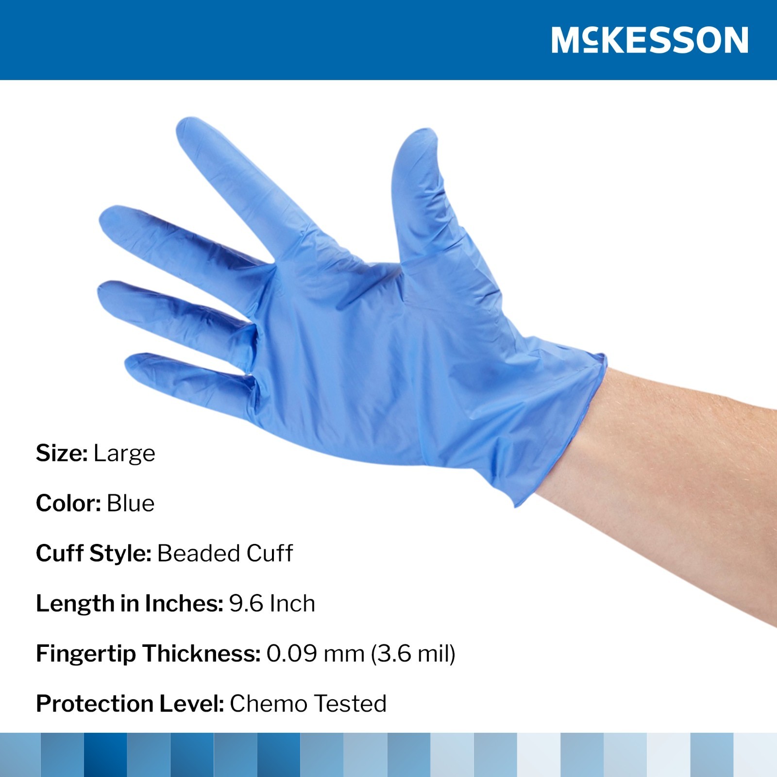McKesson (14-6978C) Confiderm 3.5C Exam Glove Powder Free LARGE, 200 Ct