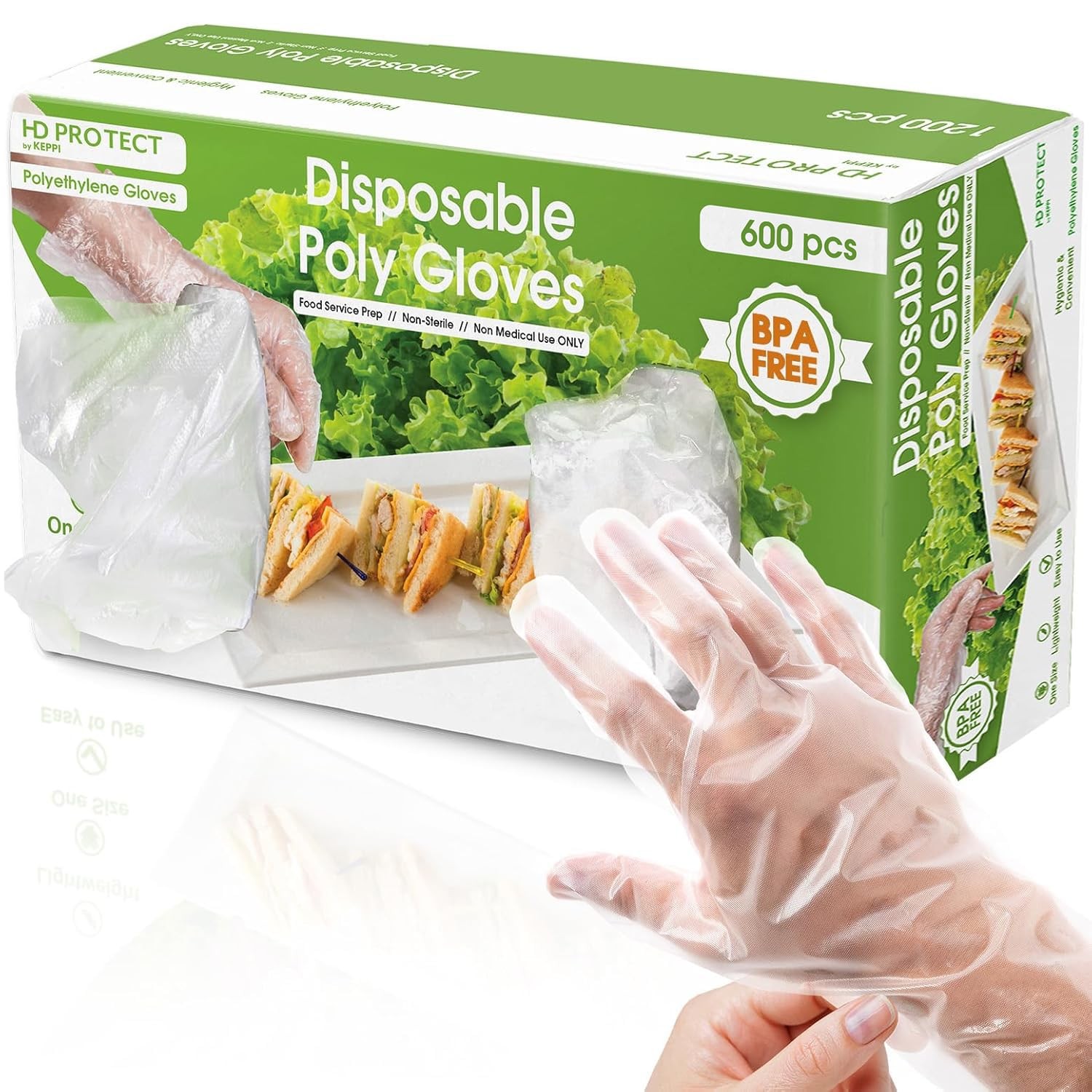 Disposable Food Gloves 600 Pack Clear Polyethylene Bulk Kitchen Cooking Catering